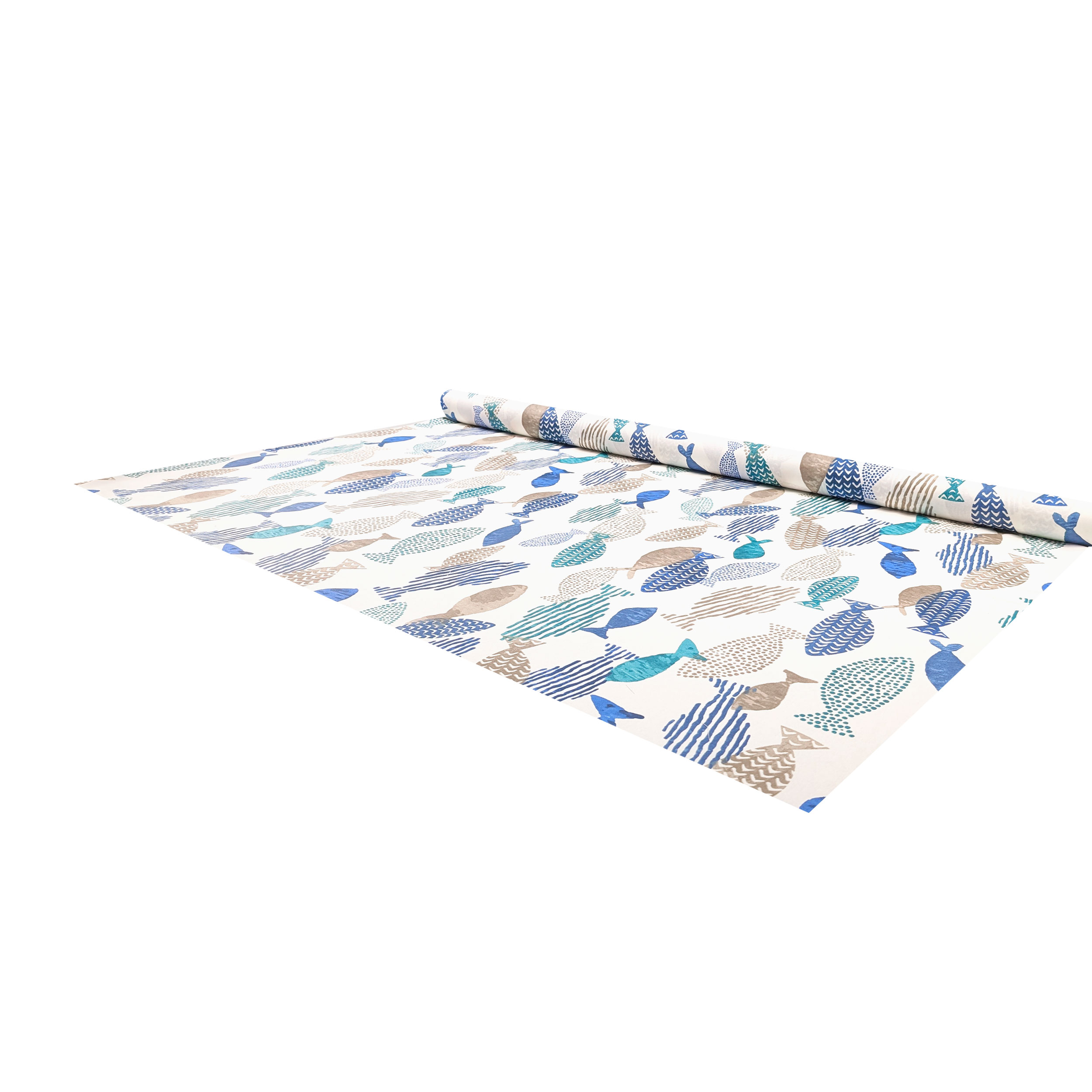 Fabric for Resin Tablecloth Fish Background White Image