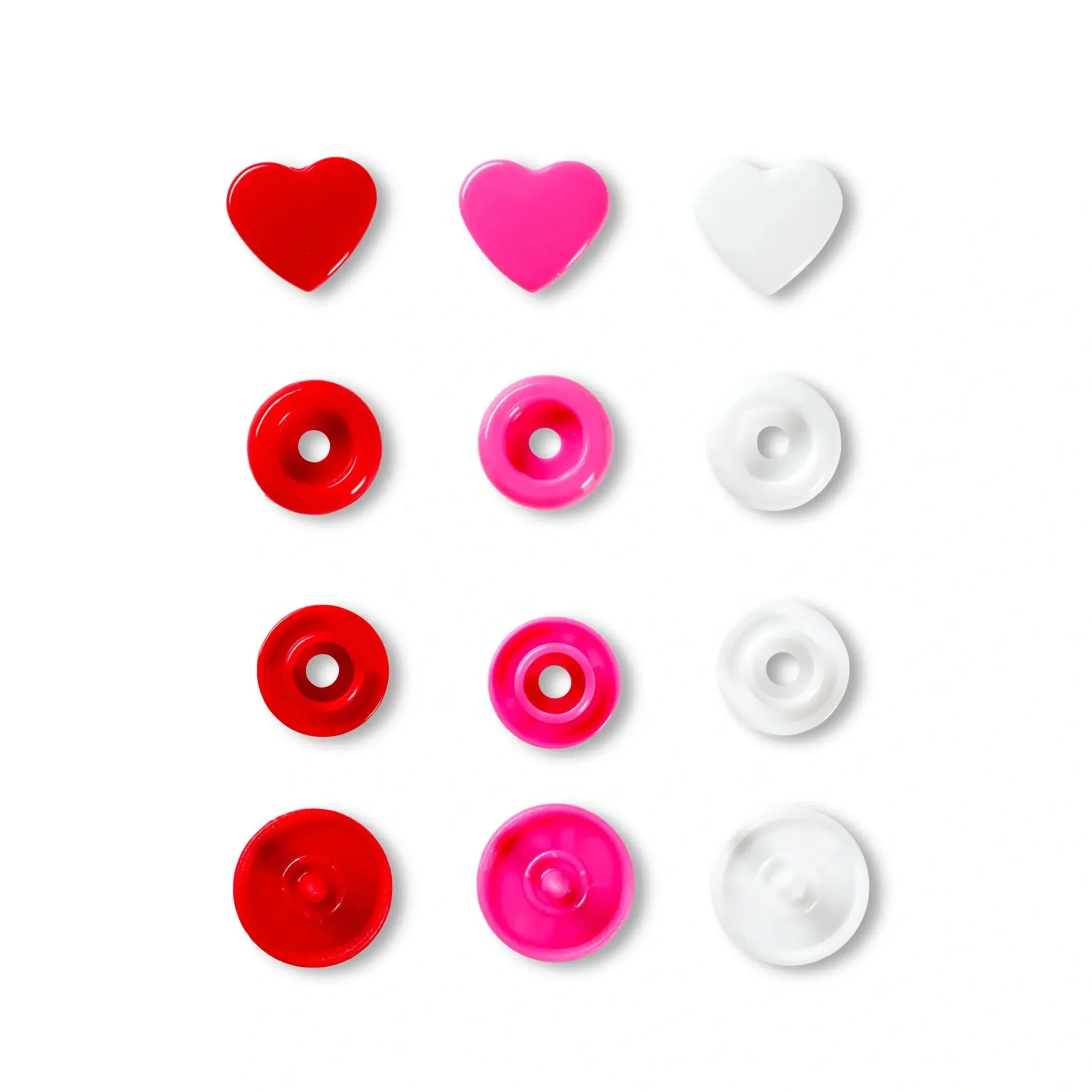 Boutons-pression Color Snap Hearts Pink Prym Love 12.4 mm
