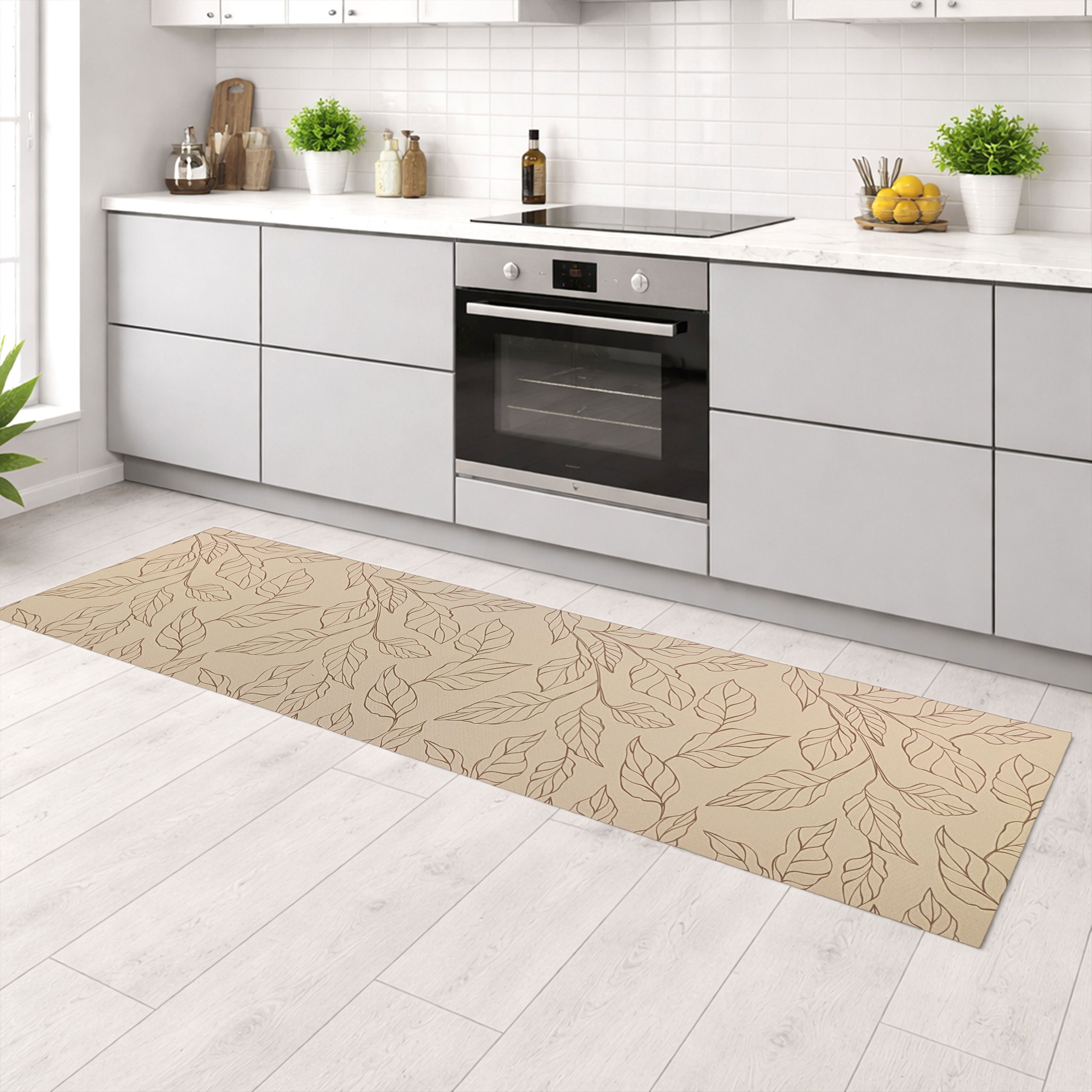 Kitchen Leaves Background Beige Image