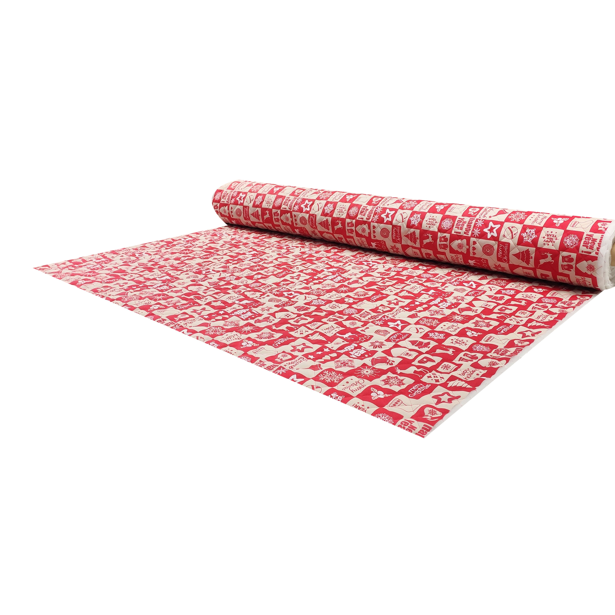 Tissu matelassé Patchwork de Noël Rouge