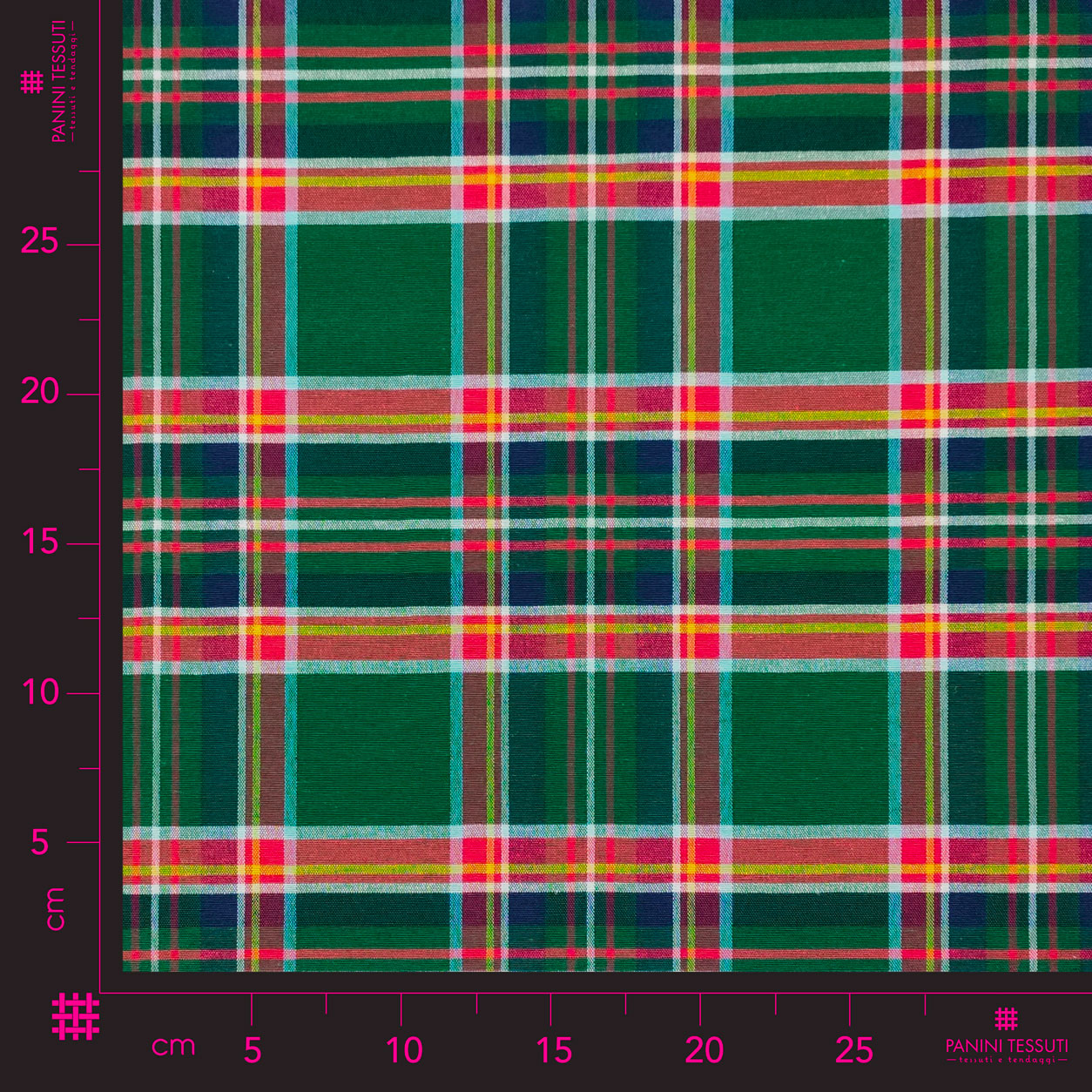 Tela recortada Tartán Escocés Verde Rojo 50x280 cm Image