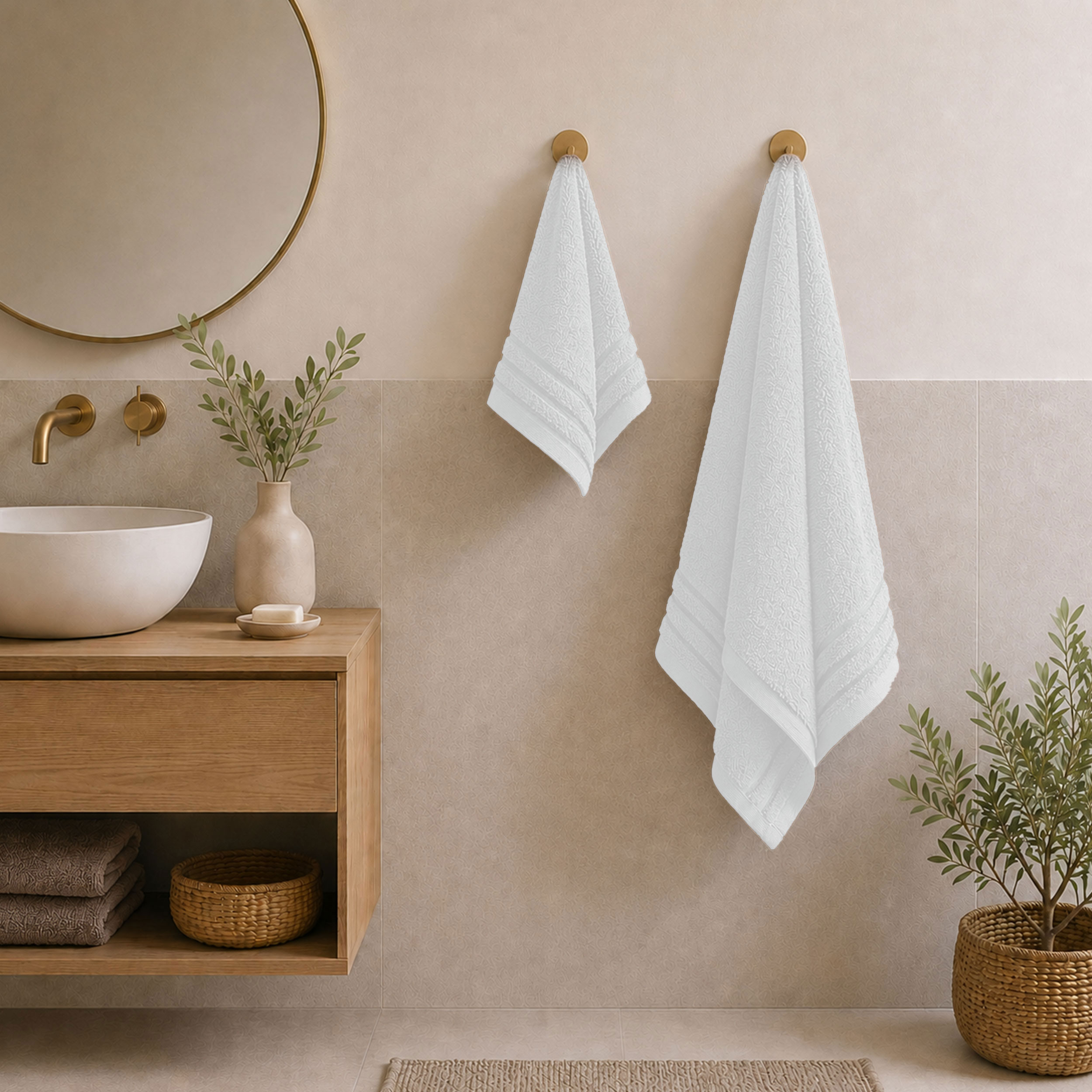 White Bath, Face and Guest Towel Set Image