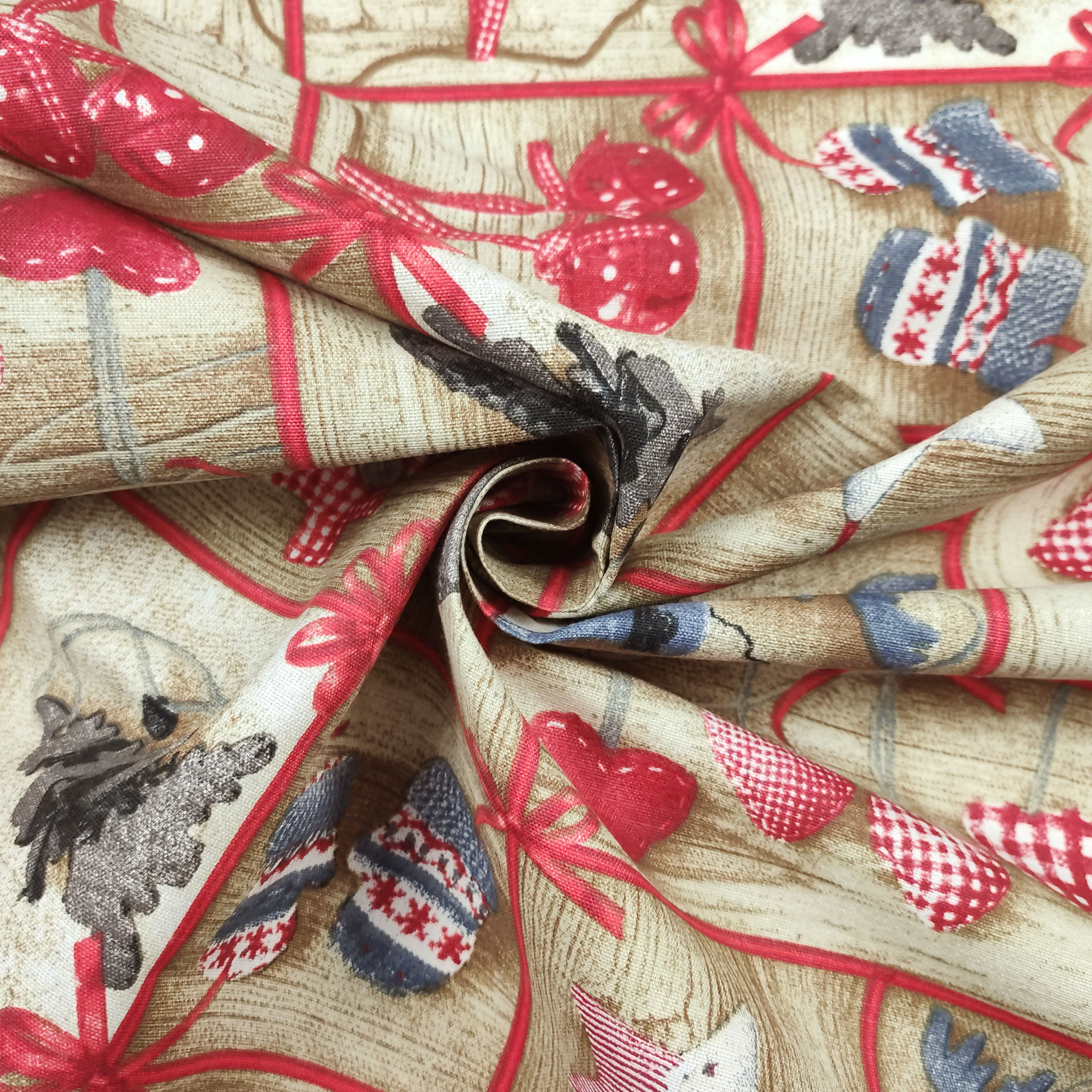 Tissu de décoration de Noël avec décorations Shabby Image
