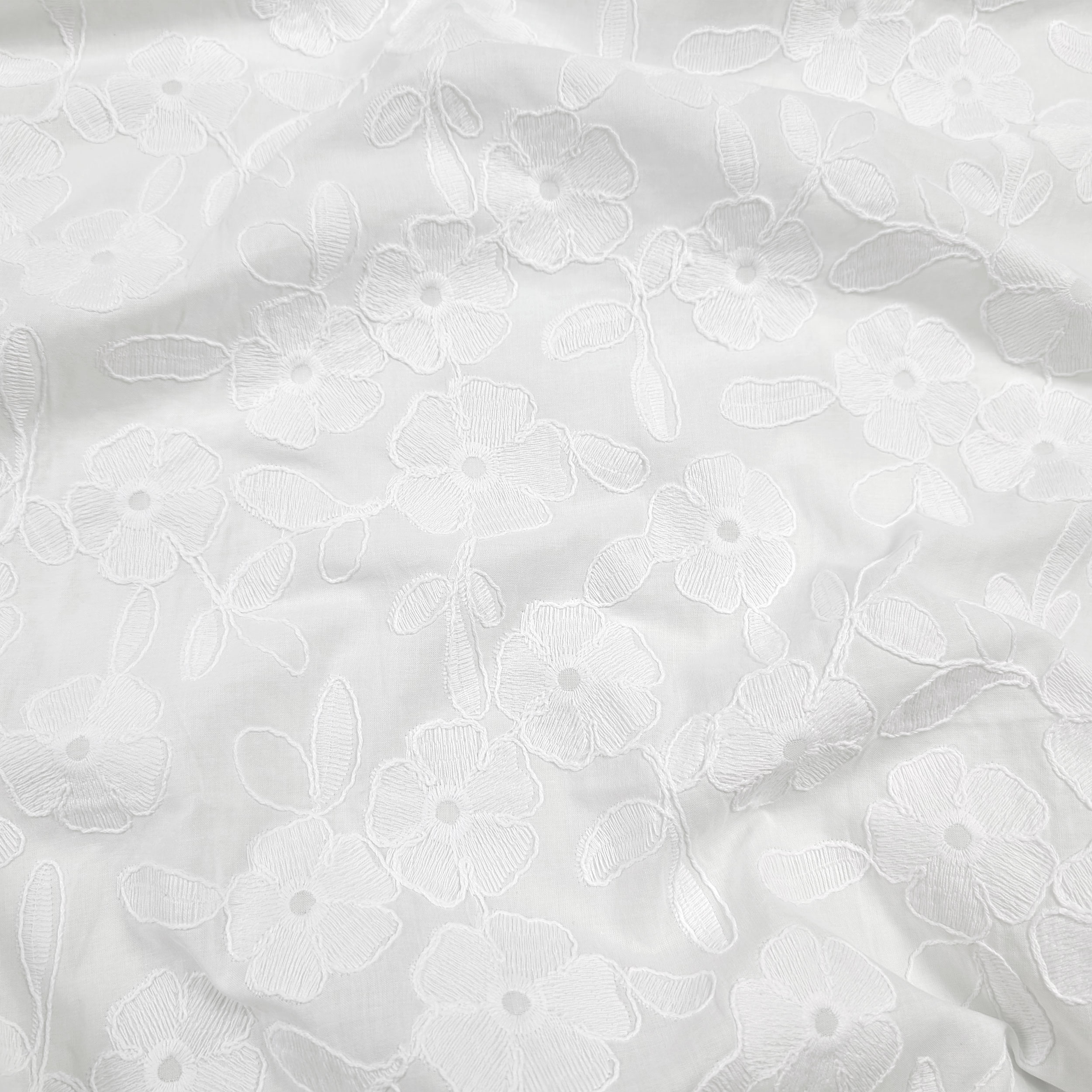 White Cotton Sangallo Daisies Image