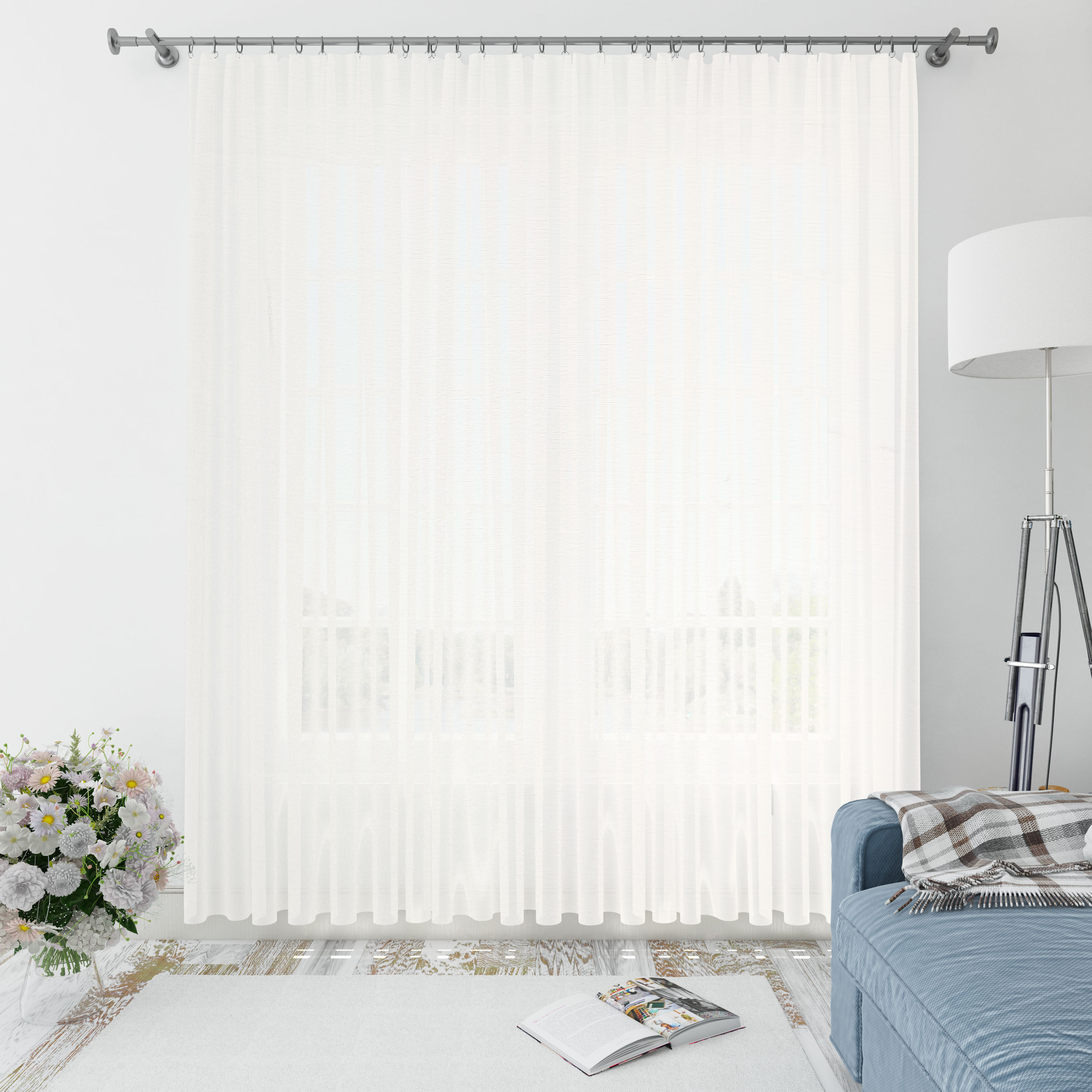 Gauze-effect curtain fabric Image