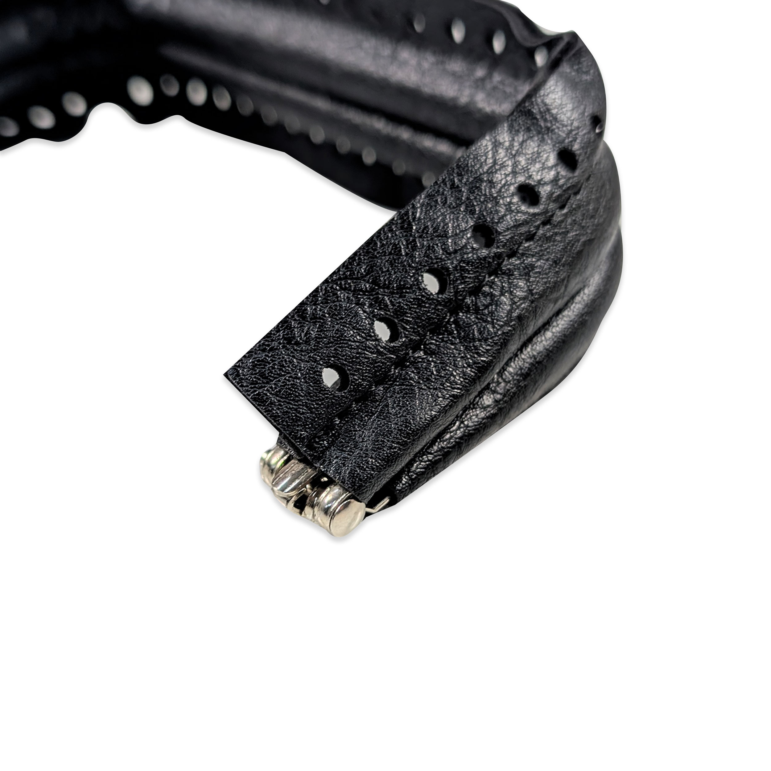 Black Faux Leather Clutch Closure Image