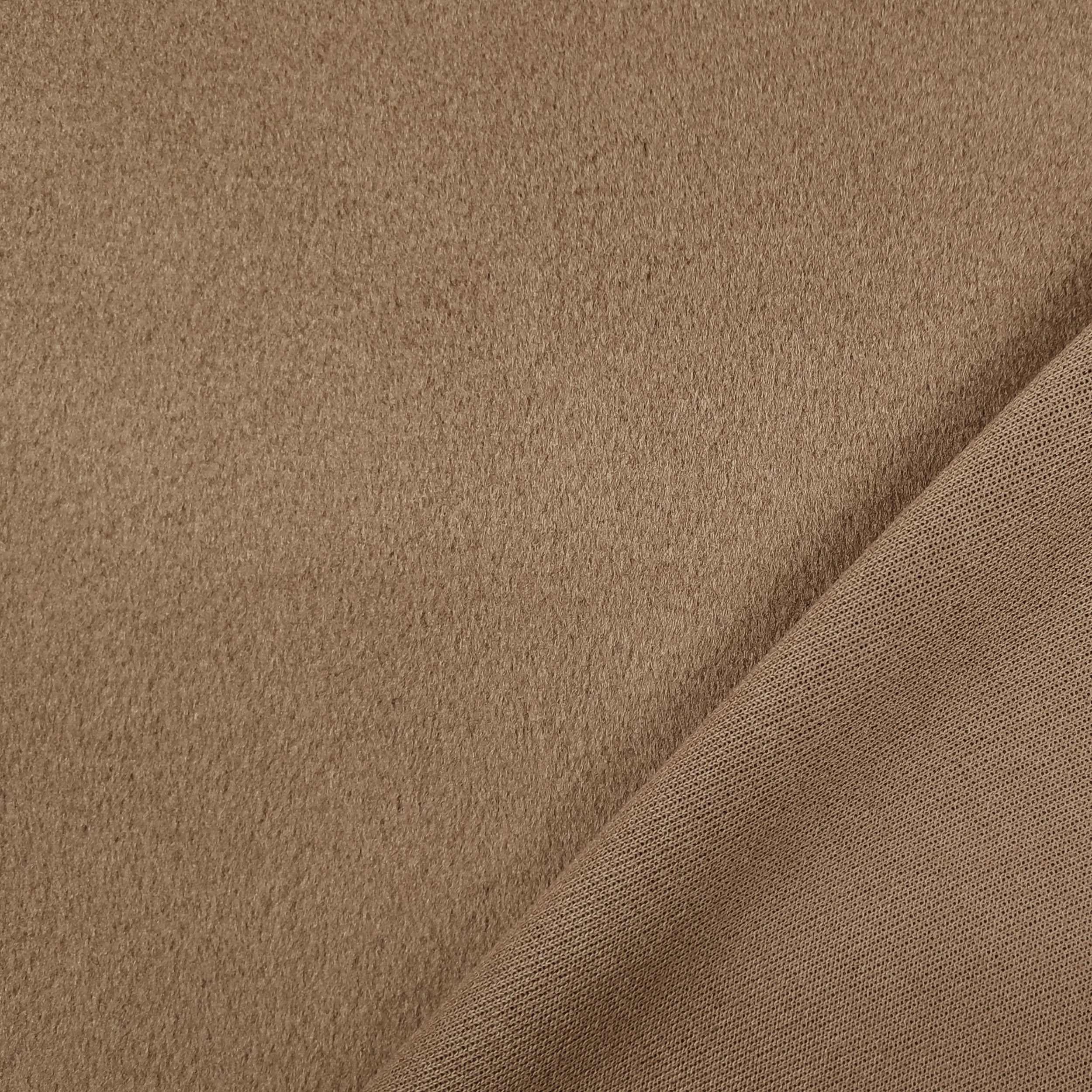 Tissu pour manteau Camel en couleur unie