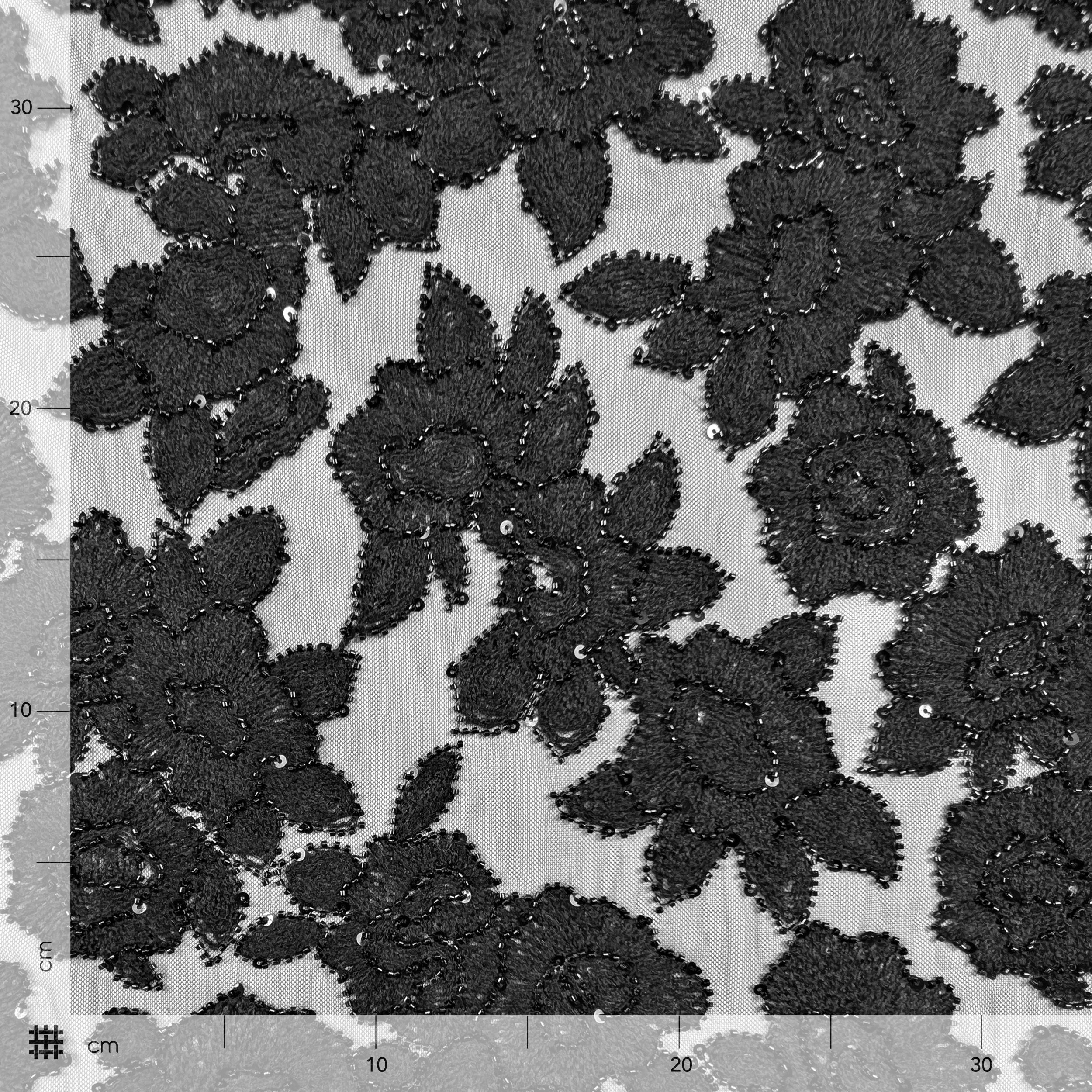 Lace Rose Wool Sequins Black Image