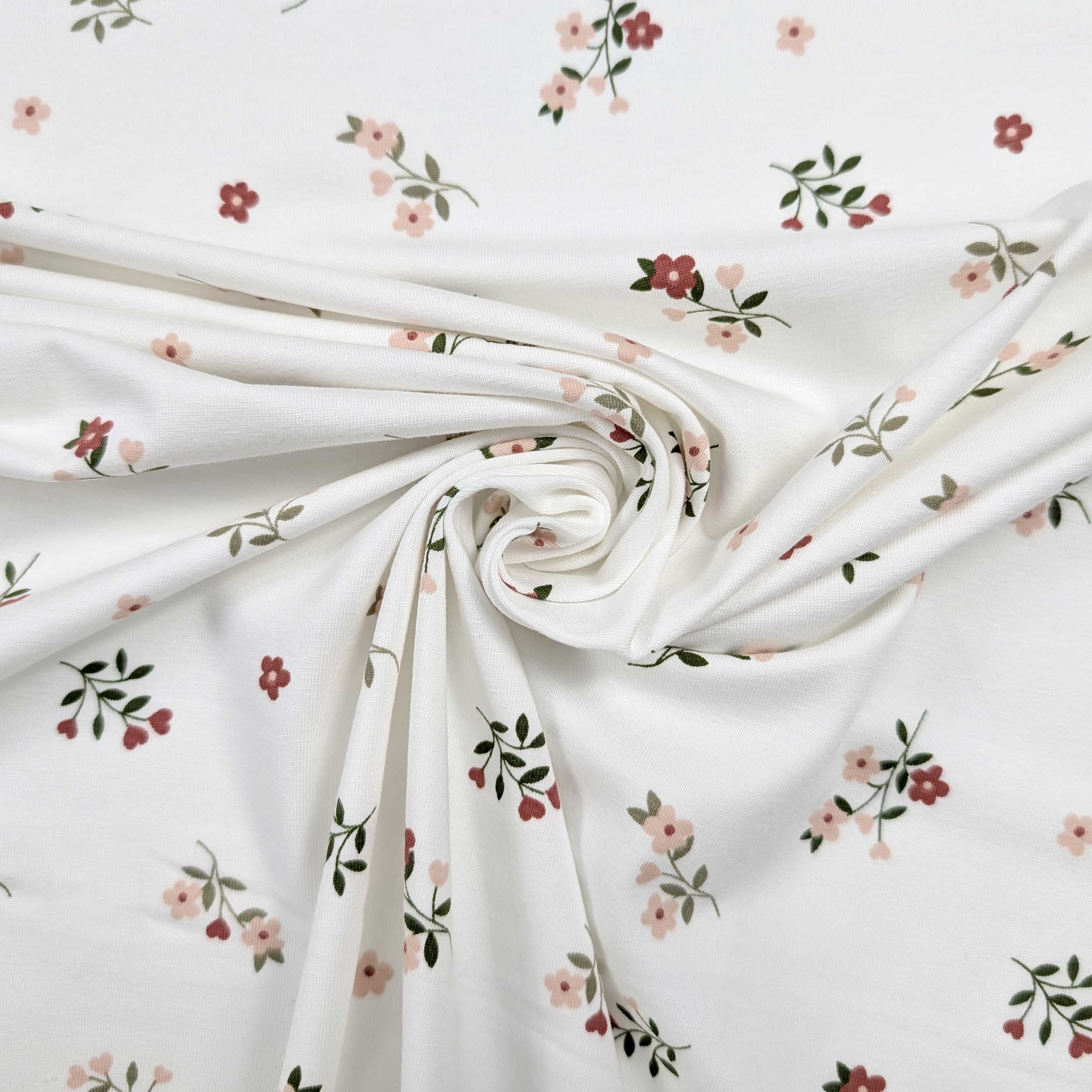 Jersey Cotton Jersey Small Coloured Flowers Image