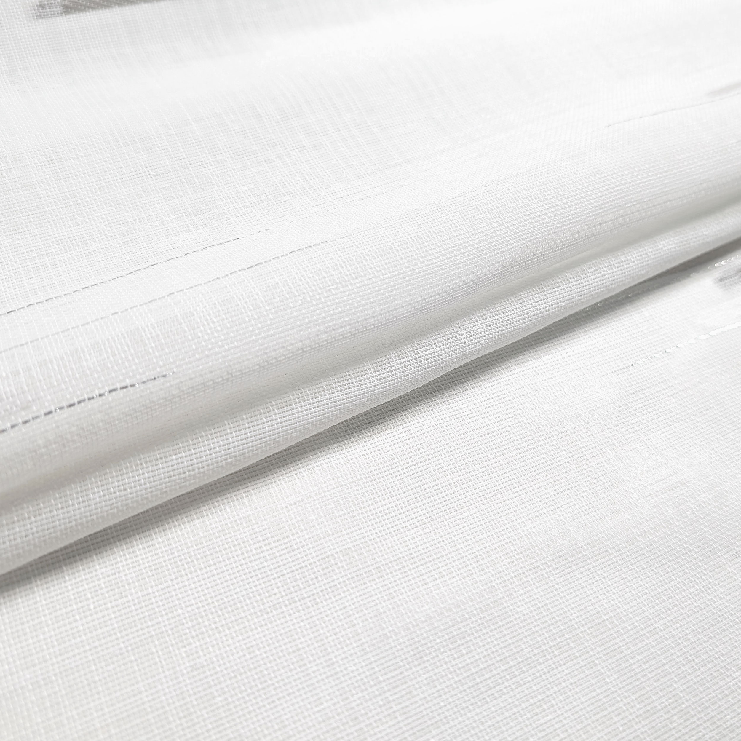 Curtain Fabric Striped Grey with Lurex Image