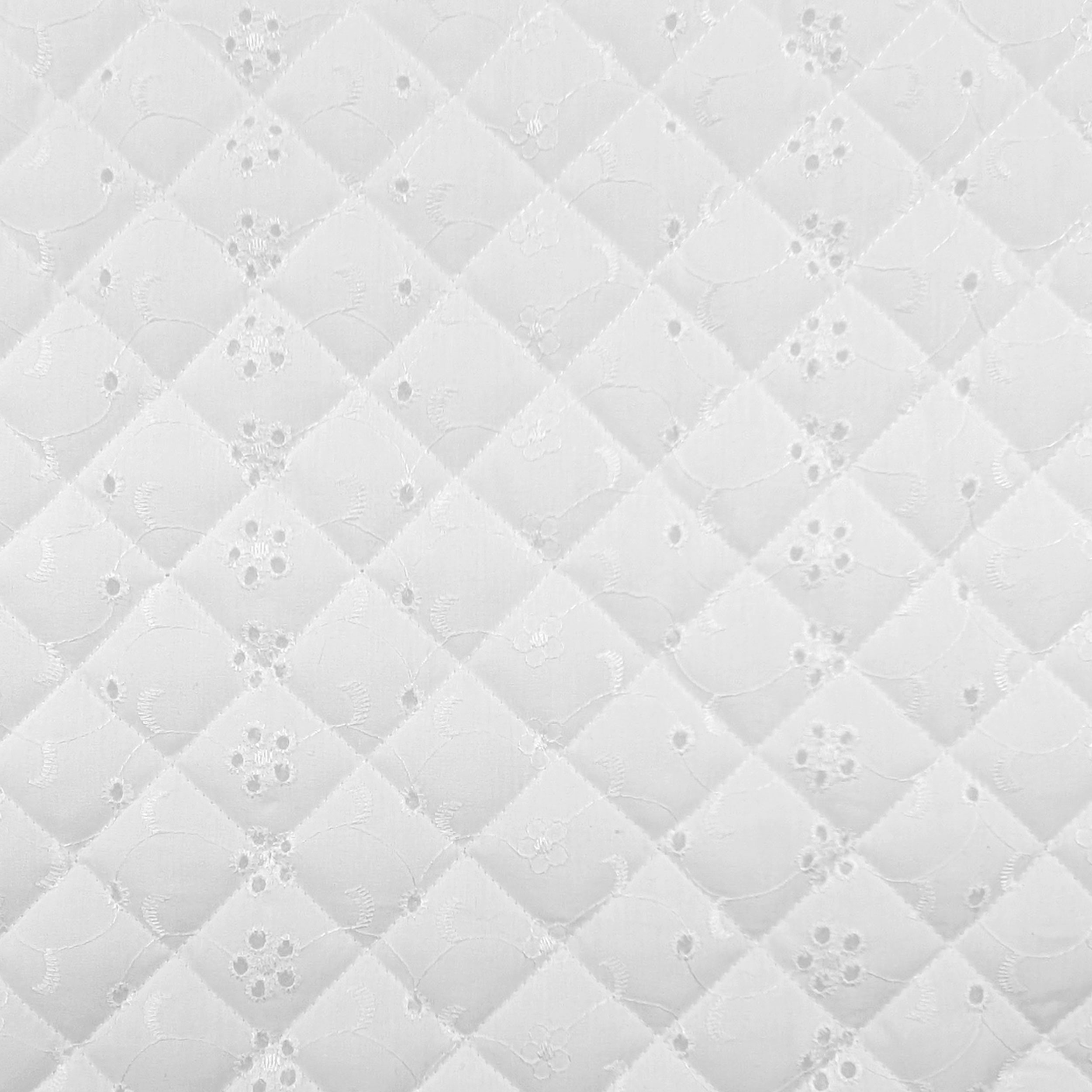 Fabric Quilt Sangallo White Retro Ovatta Image