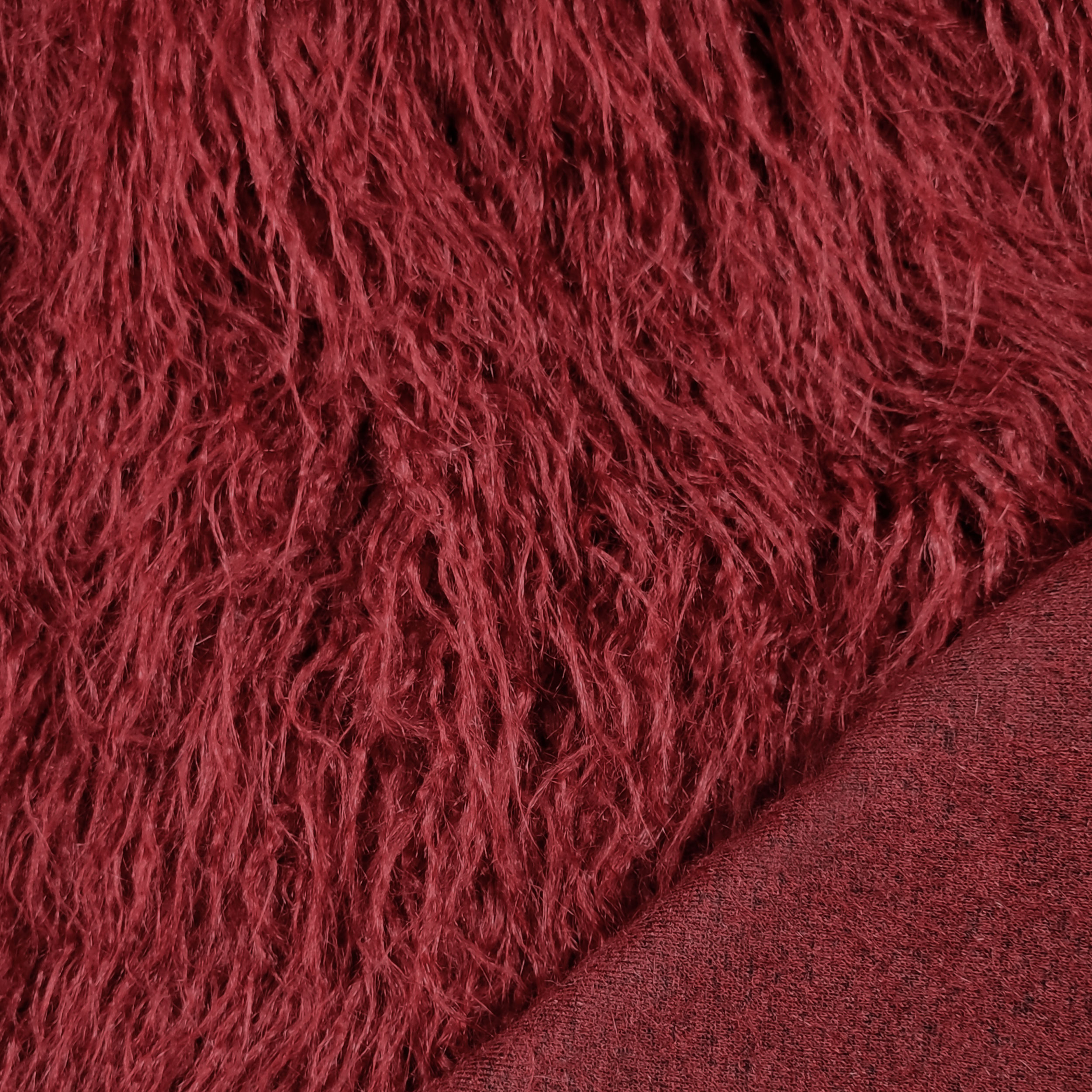 Bordeaux Long Coat Fur