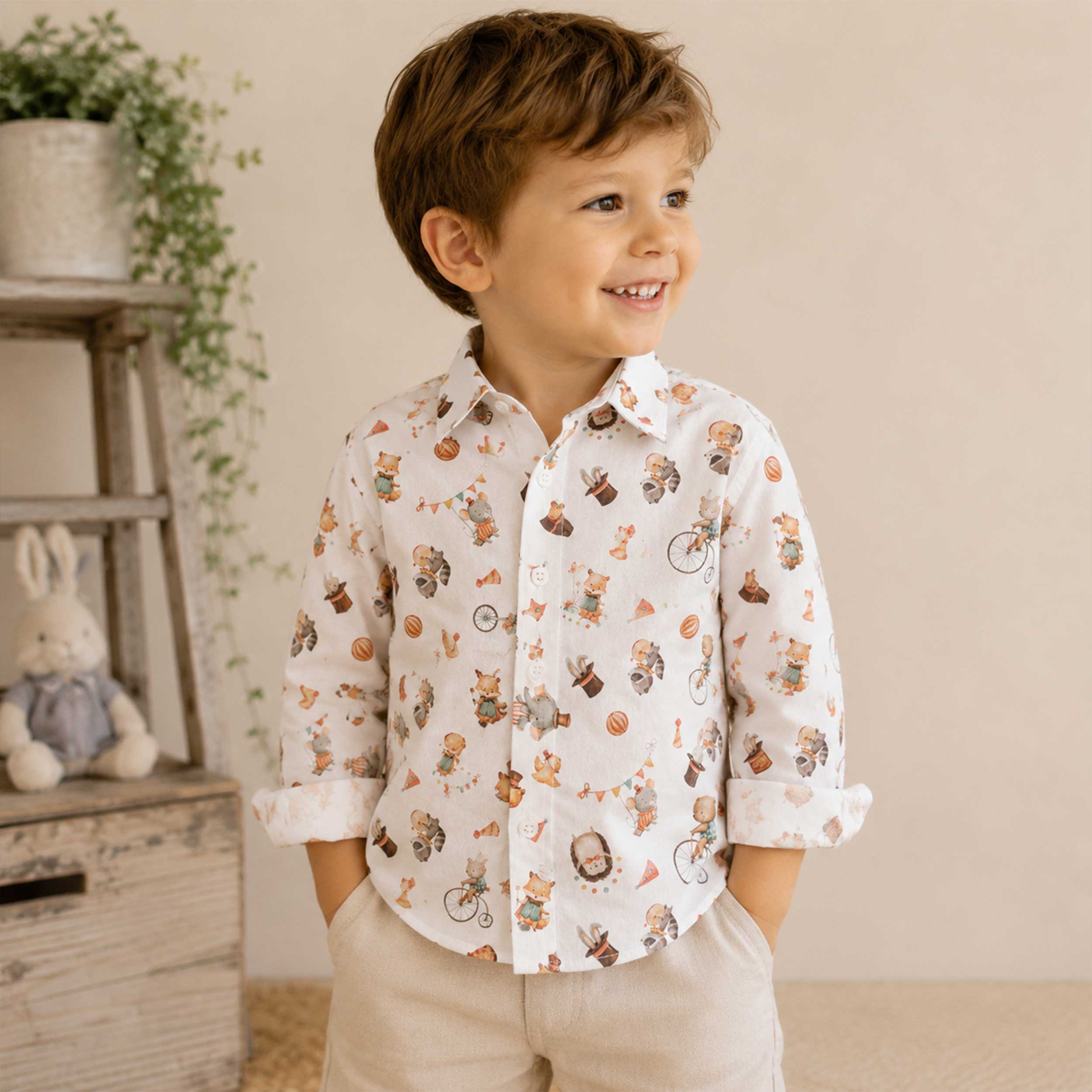 Percale Cotton: Circus Animals Image