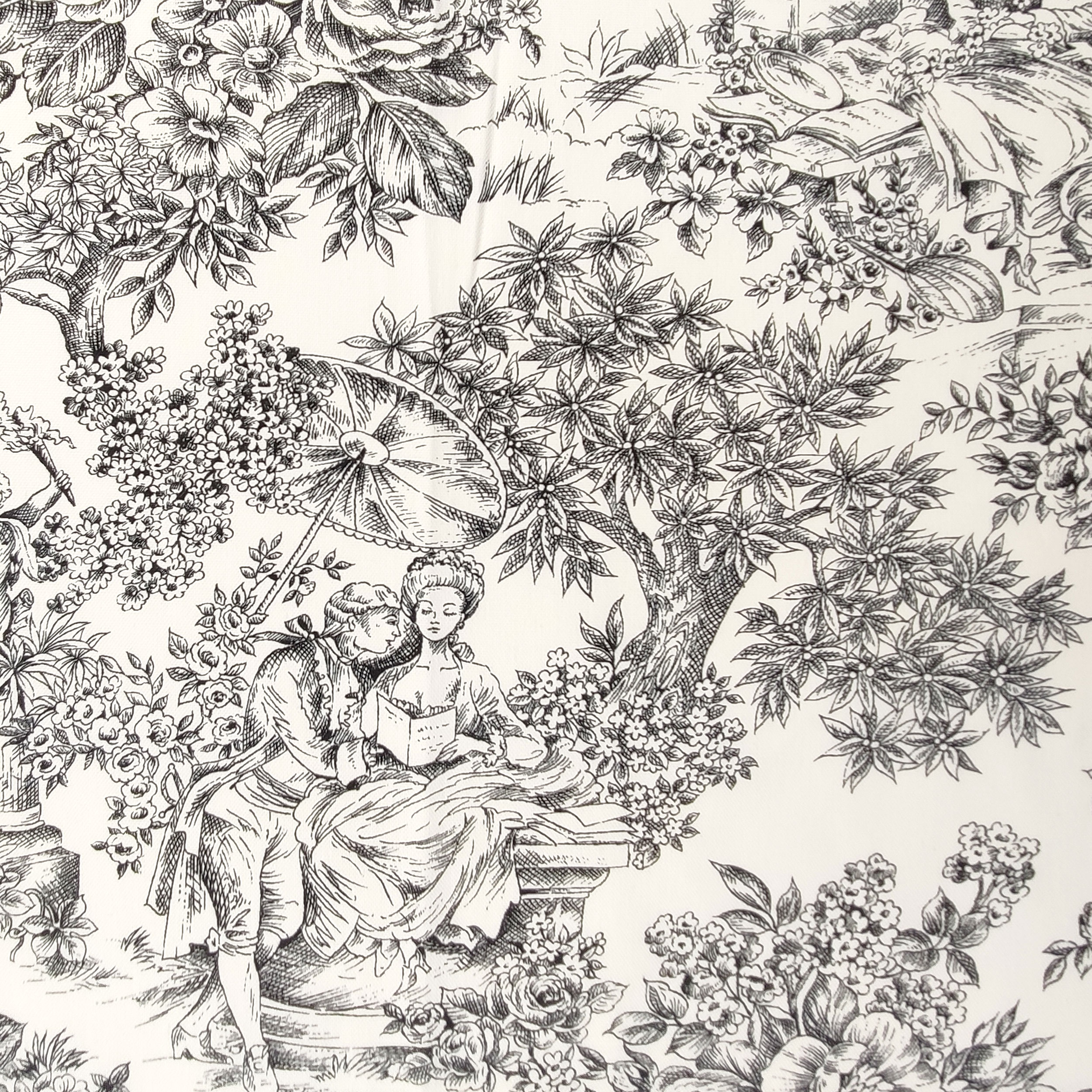 Toile De Jouy Schwarzes Tischtuch