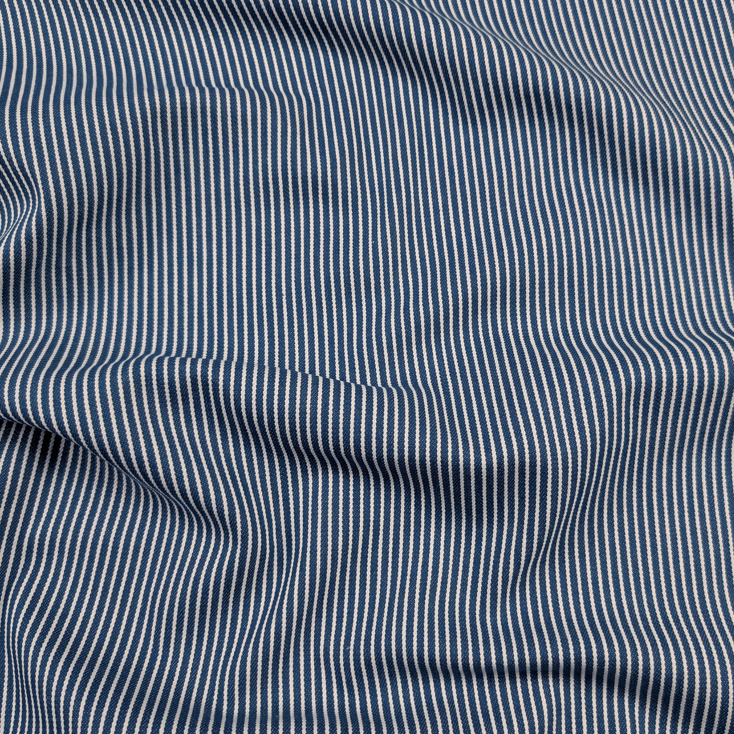 Denim Blue Vertical White Stripes Image