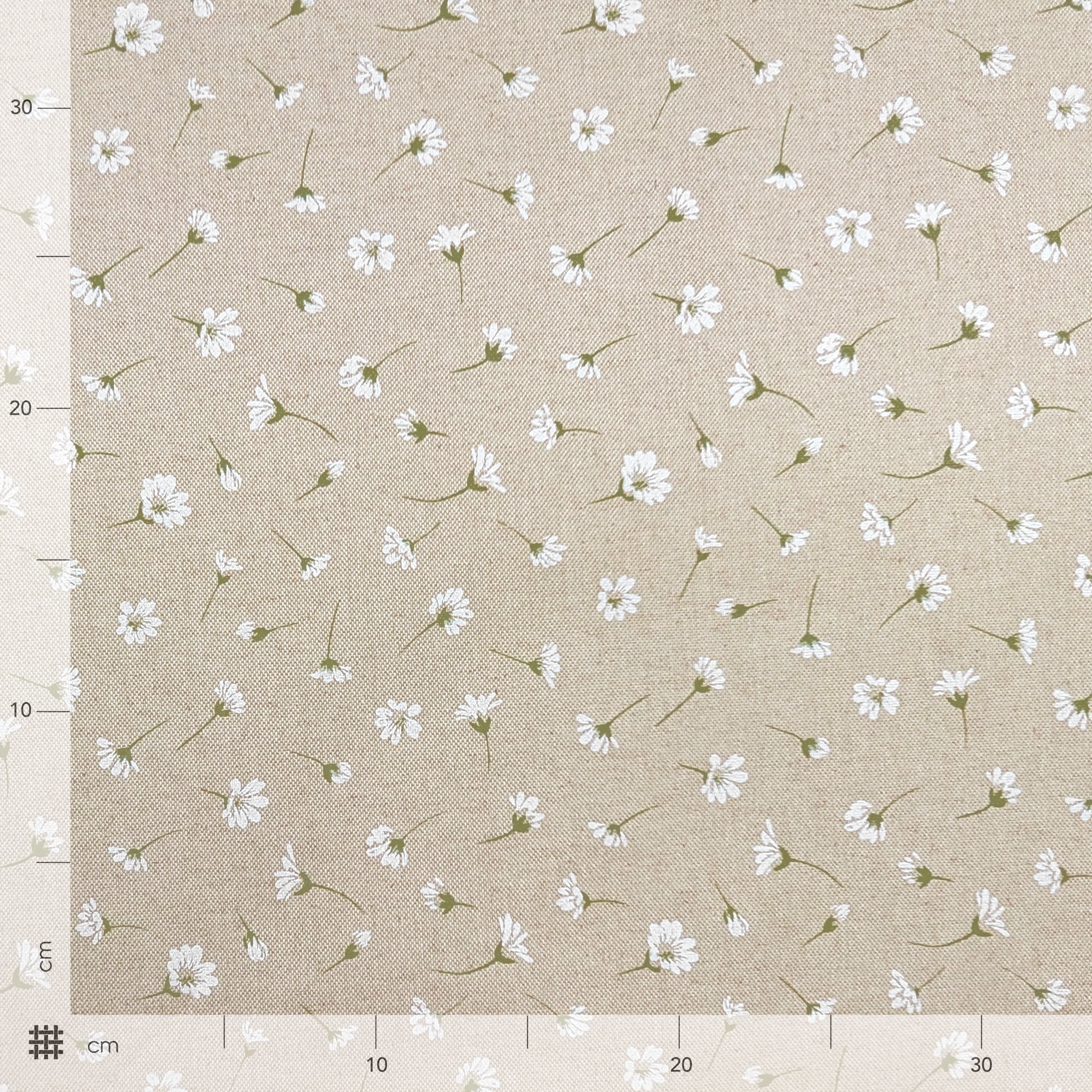 Fabric for Resin Tablecloth White Flowers Image