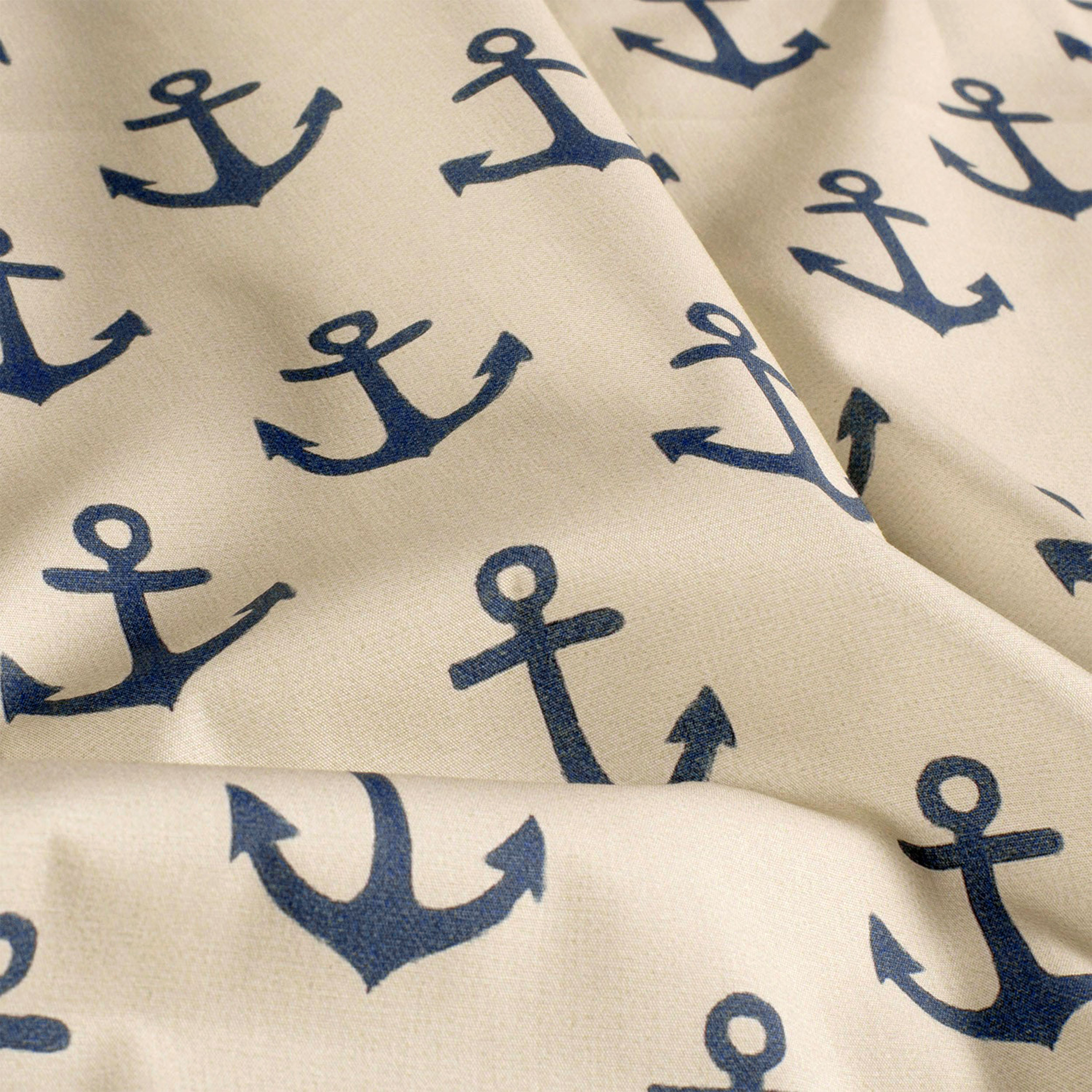 Poplin Cotton Anchors Blue Image
