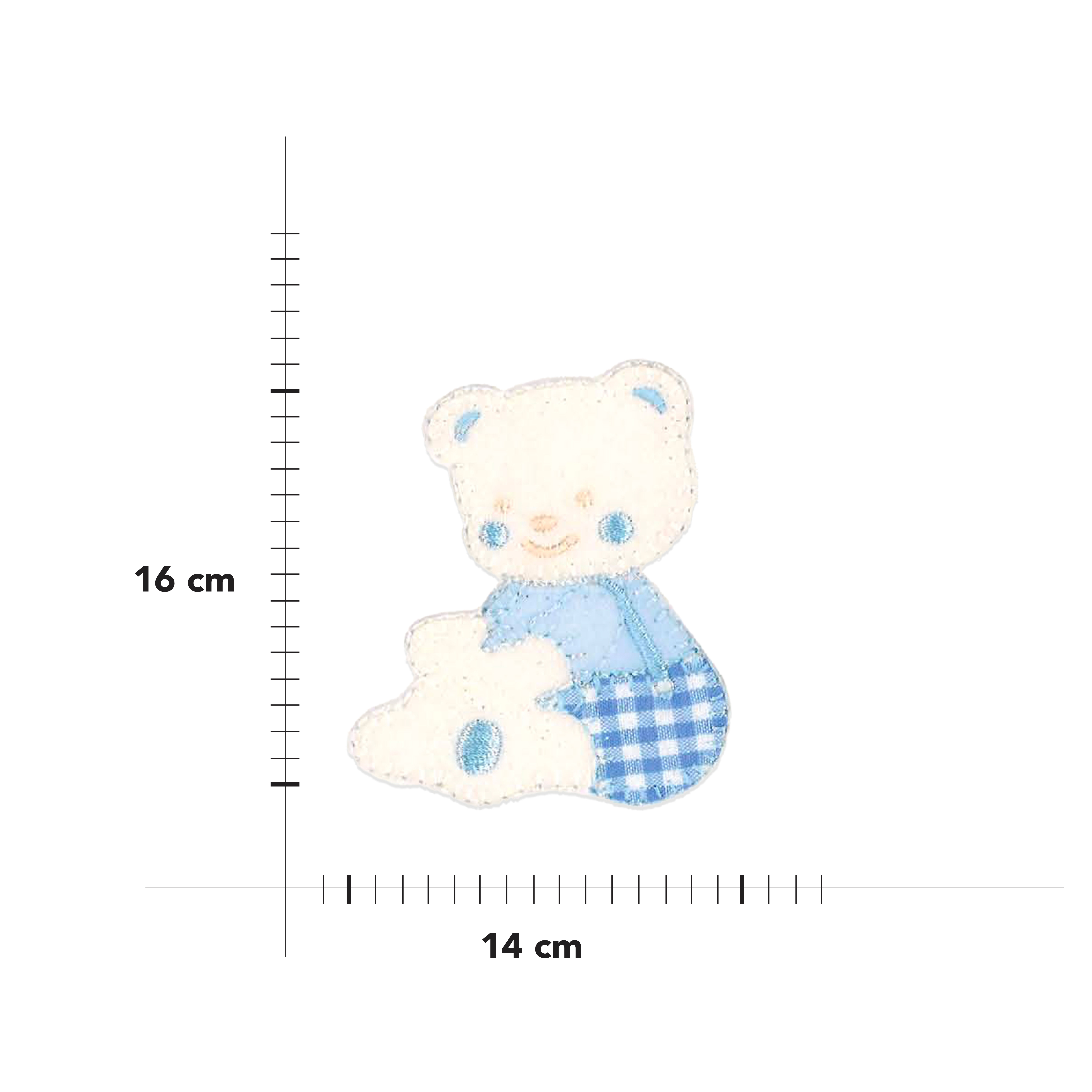 Bear Applique with Large Dungaree Image
