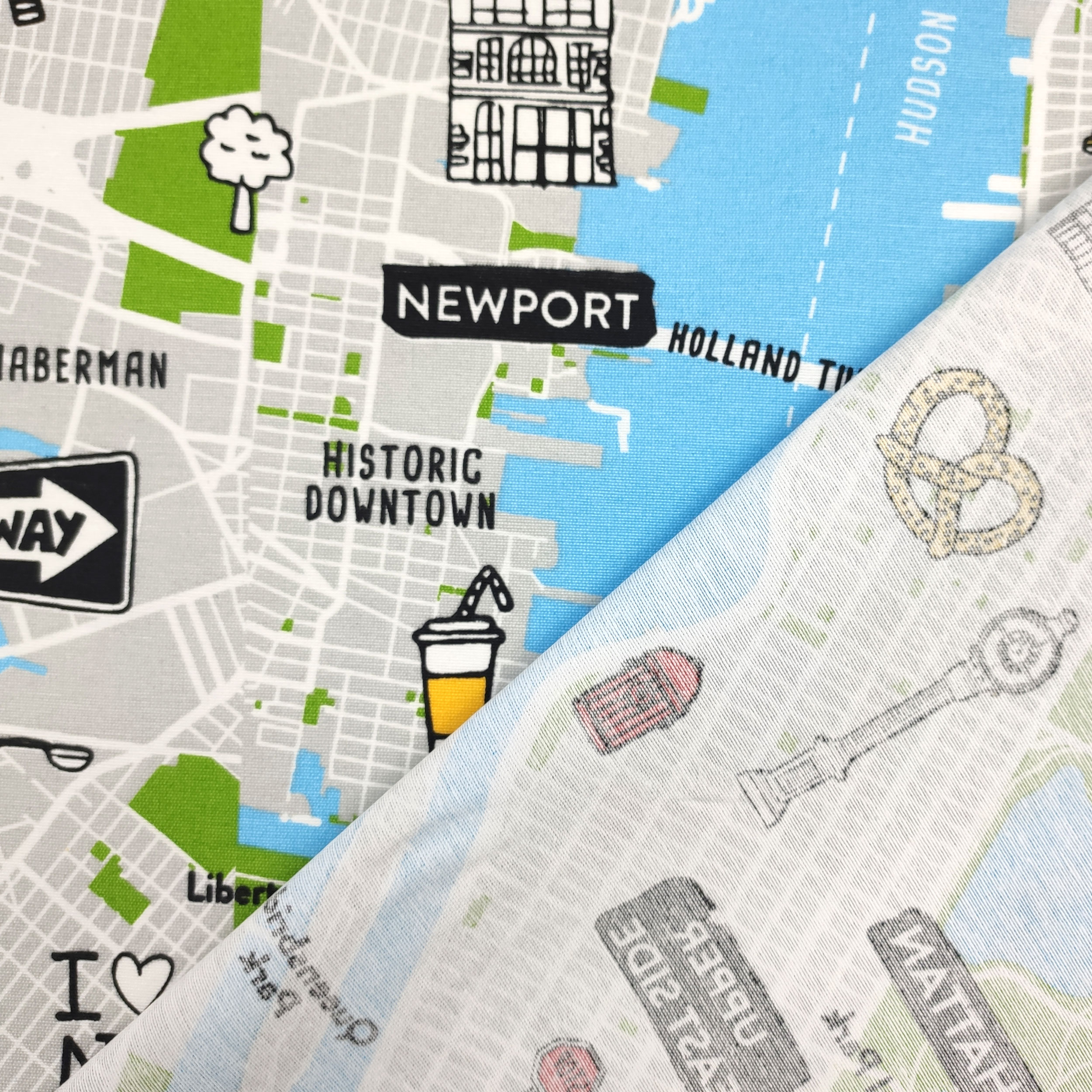 Tejido de algodón mixto Mapa de Nueva York