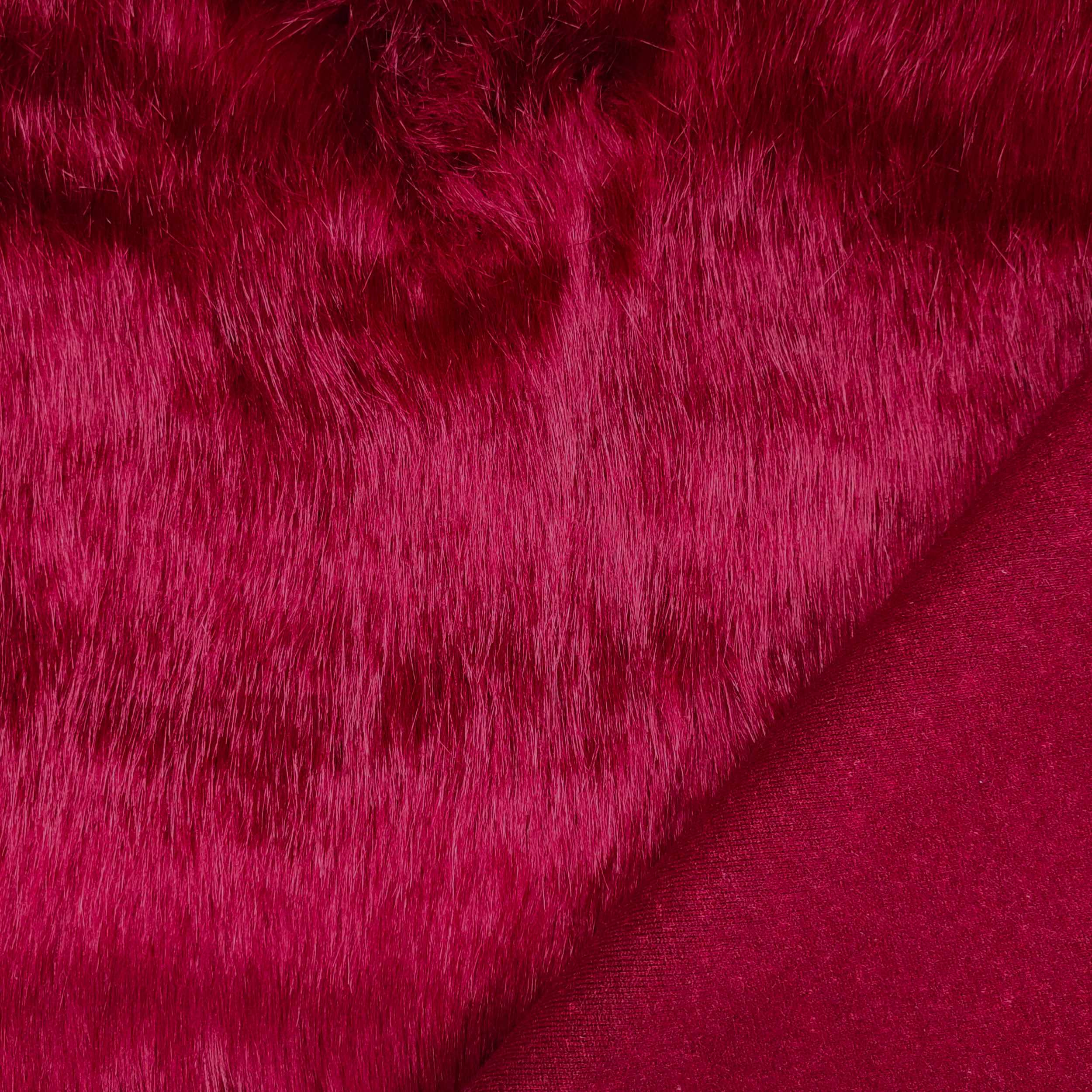 Tejido de abrigo largo rojo burdeos