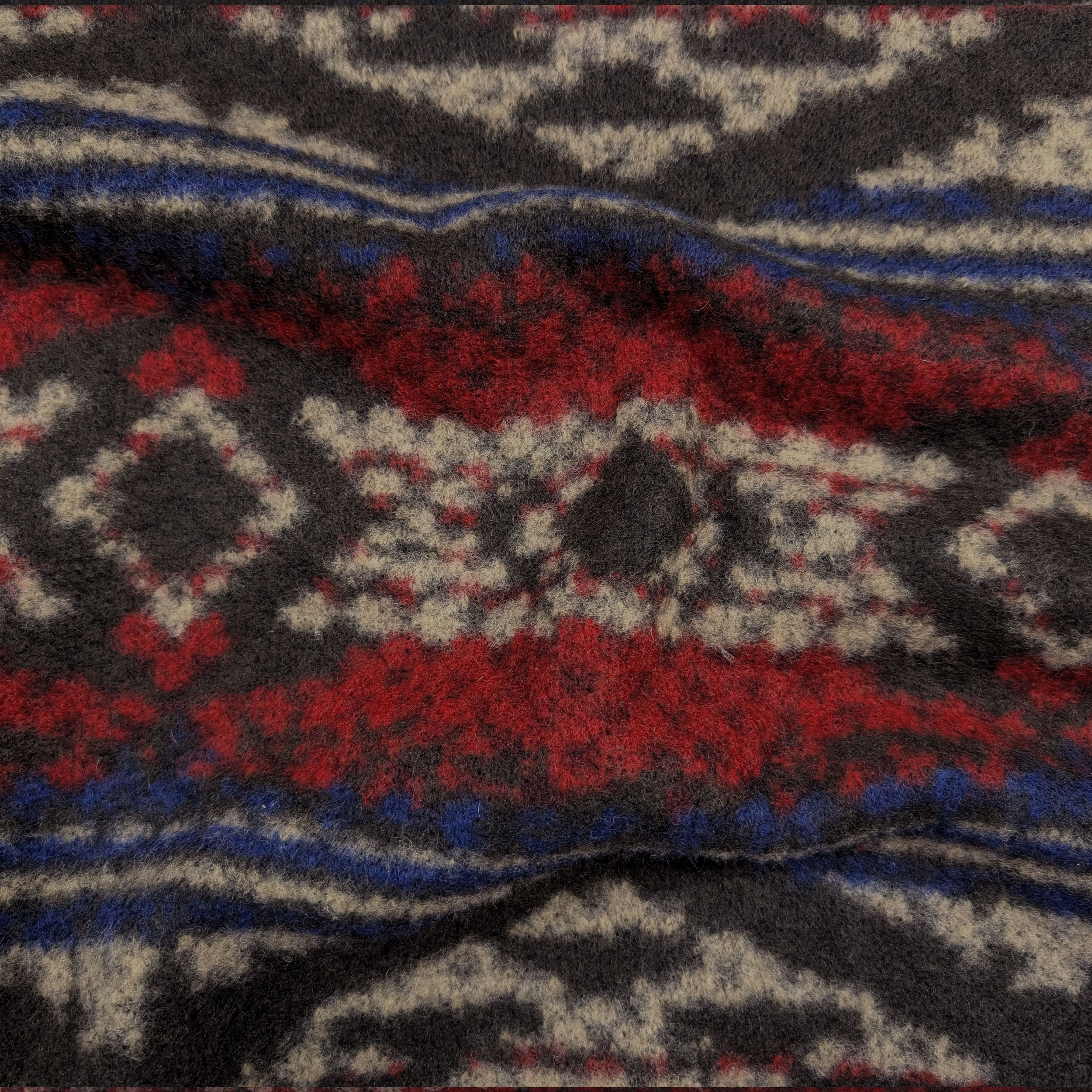 Boiled Wool Ethnic Pattern Dark Tones Image
