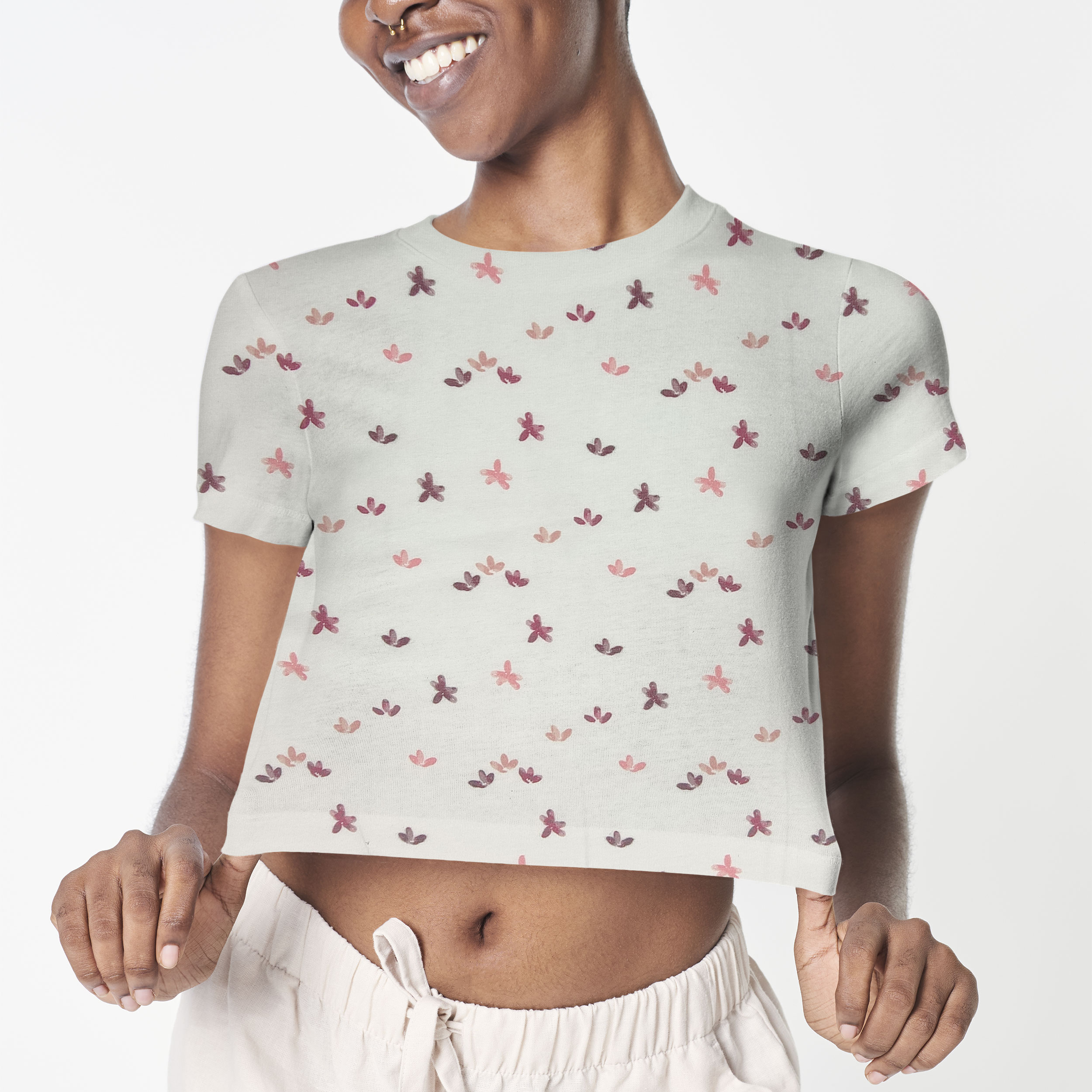 Dressmaking Cotton Jersey - Pink Blossoms Image