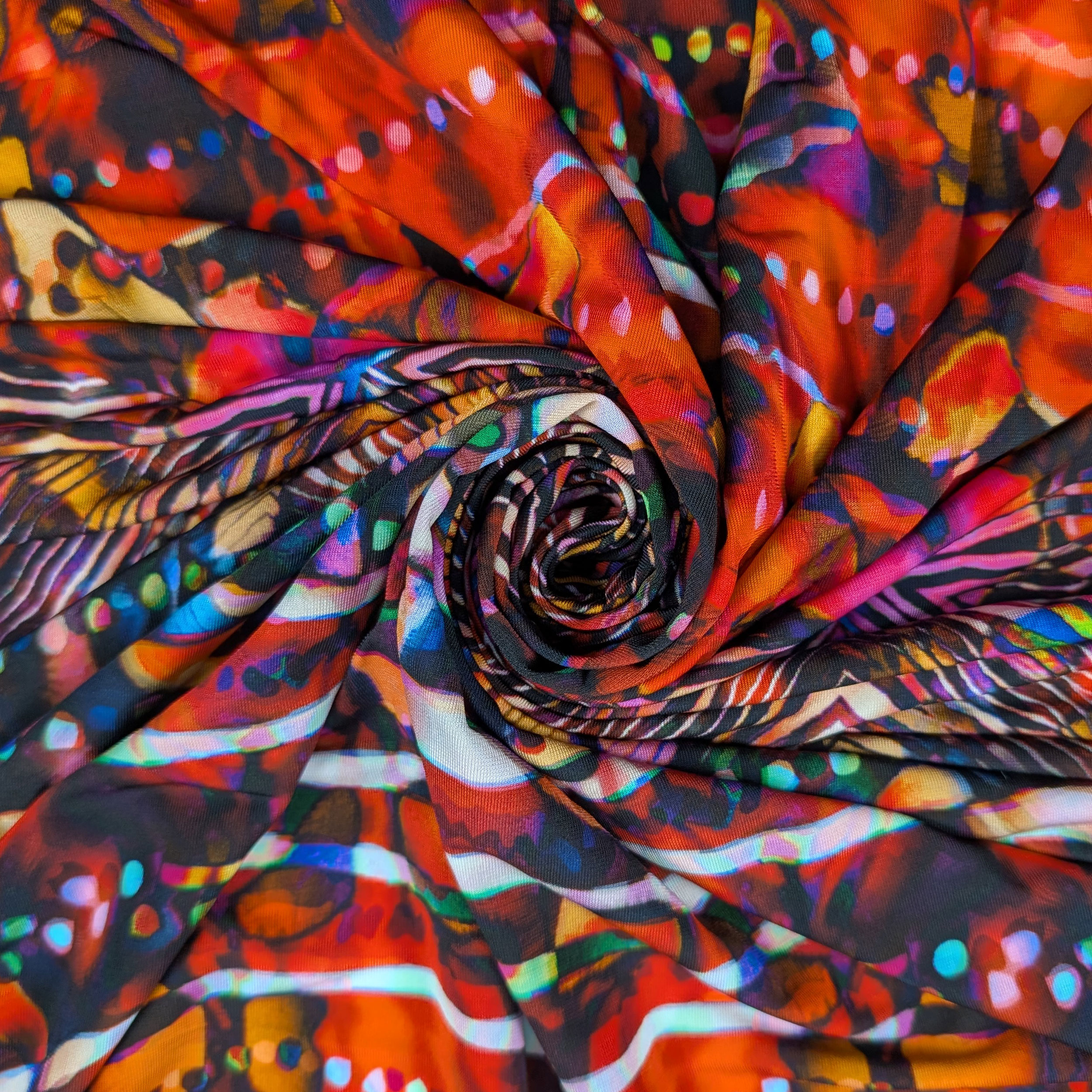 Multicoloured Abstract Fantasy Cotton Jersey Image