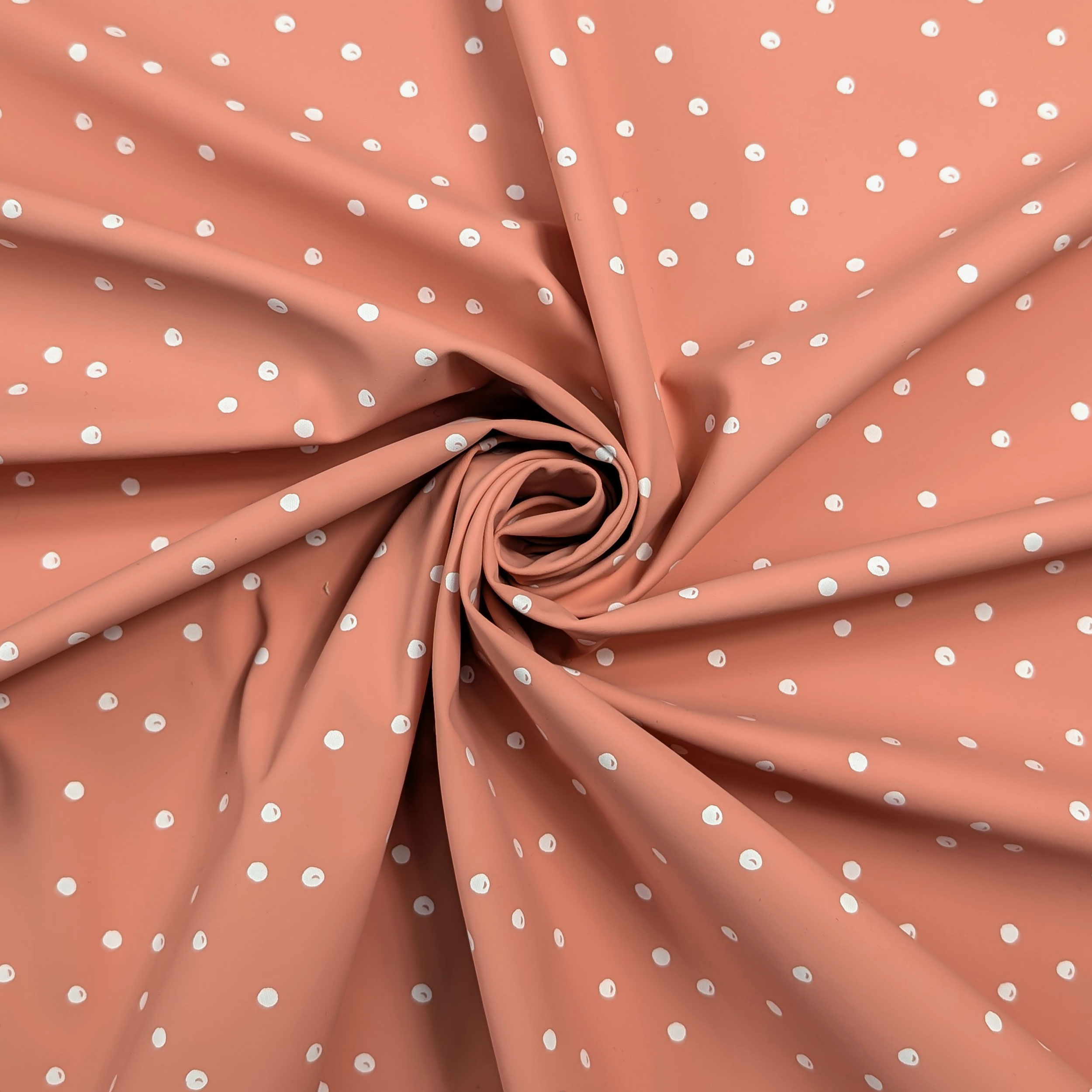 Mackintosh White Polka Dots Peach Background Image