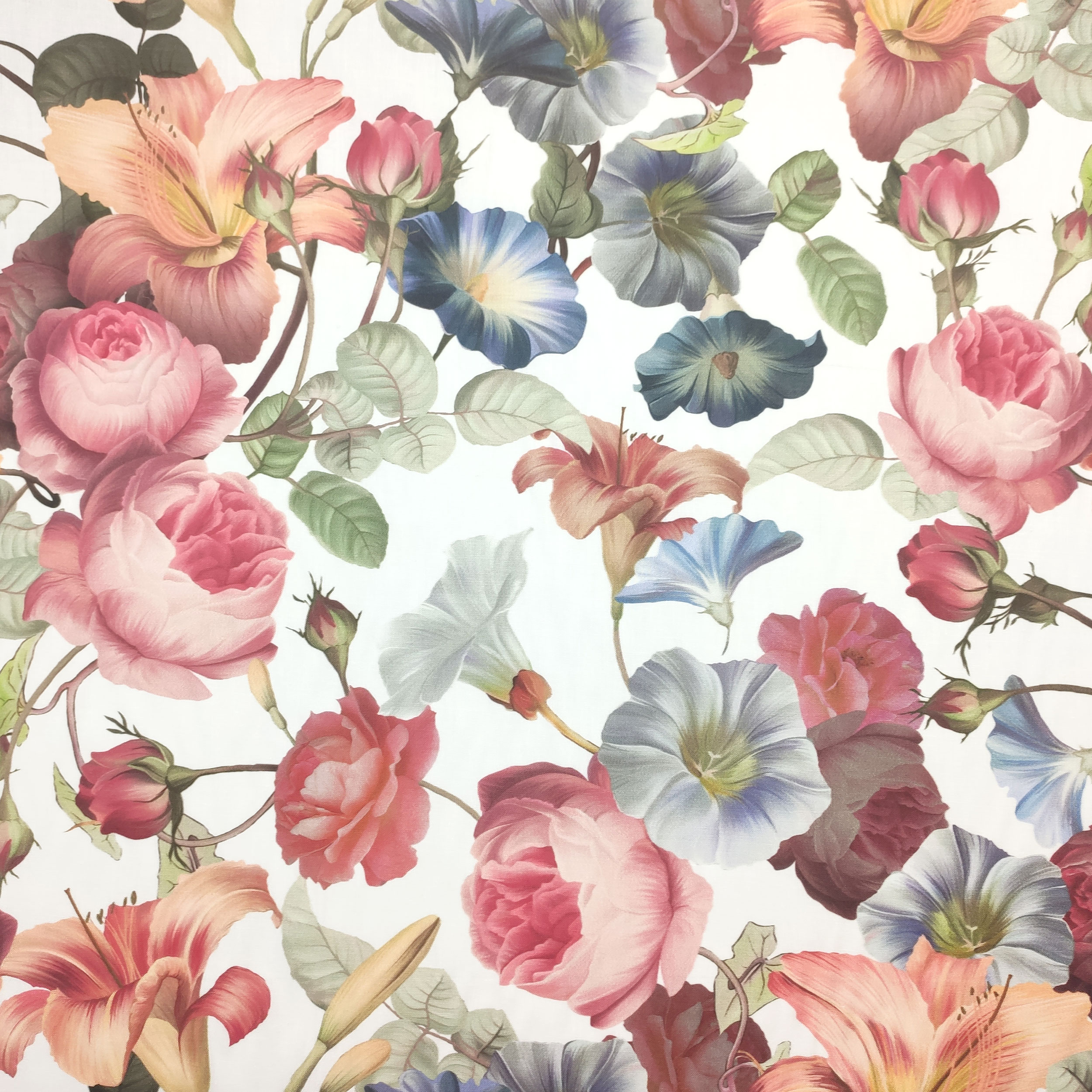 Baumwollstoff Farbige Blumen