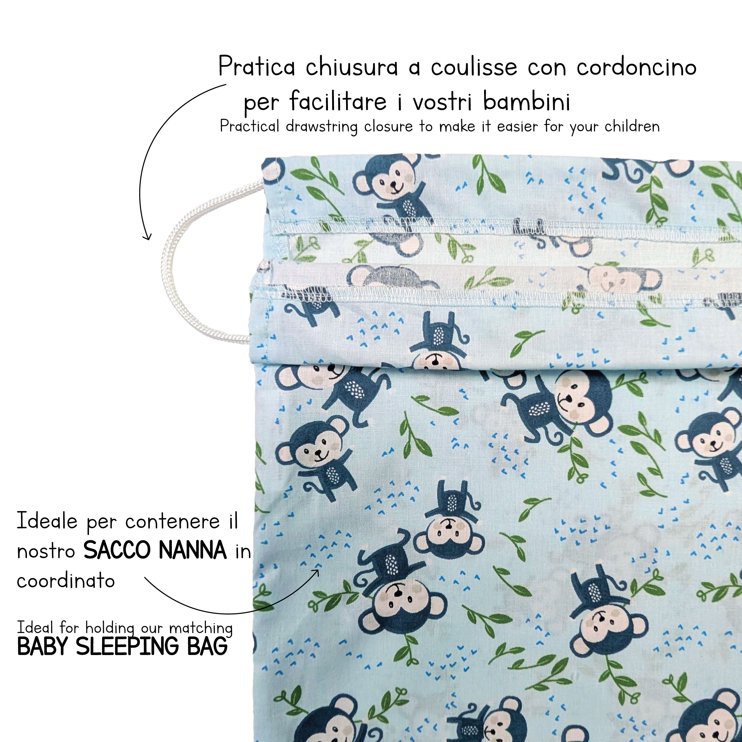 Blue Monkey Nursery Bag Image