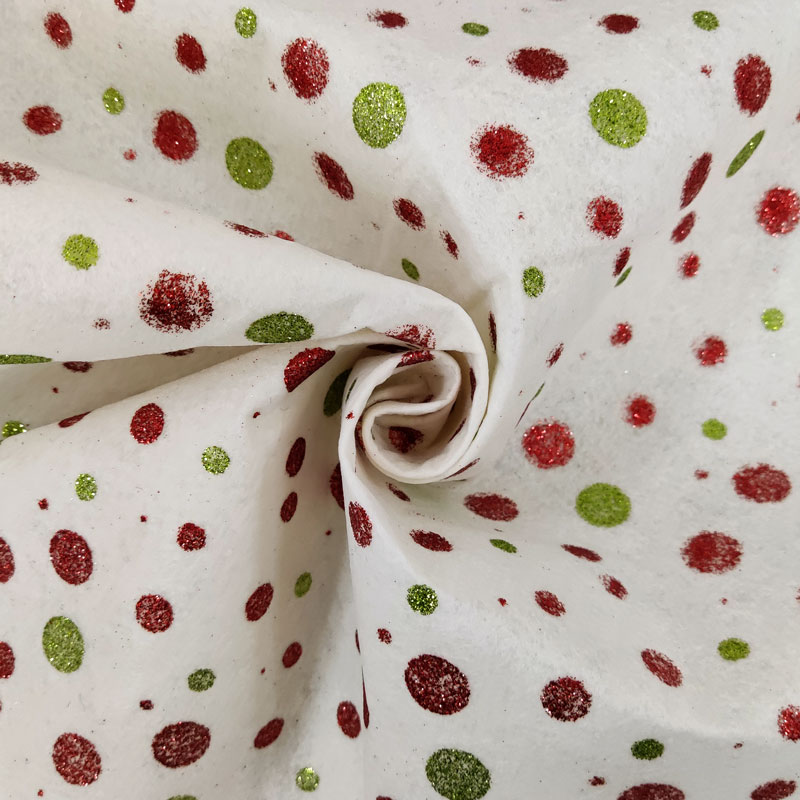 Pannolenci à pois pailletés fond crème H 75 cm