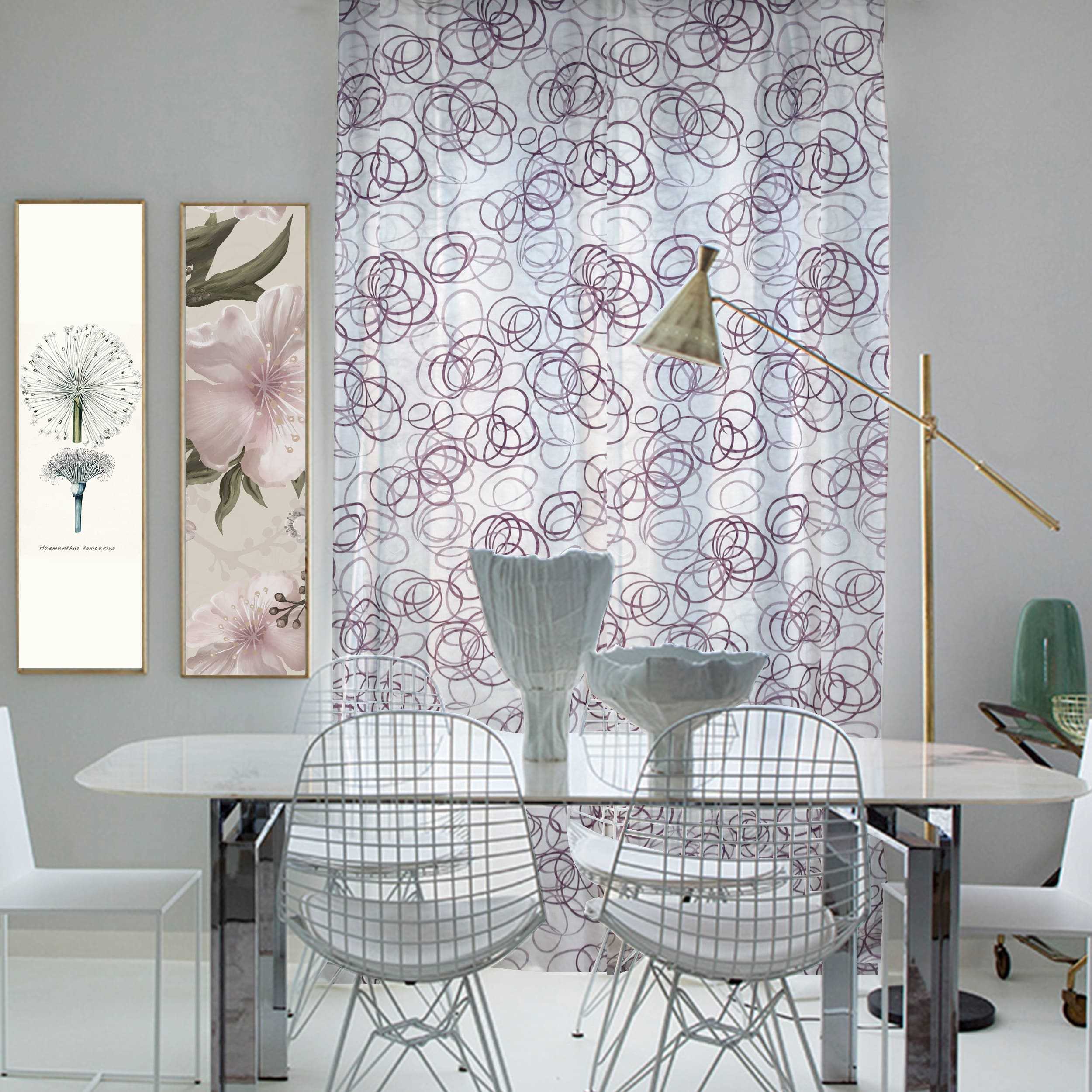 Curtain remnant Devorè Circles Purple 200x320 cm Image