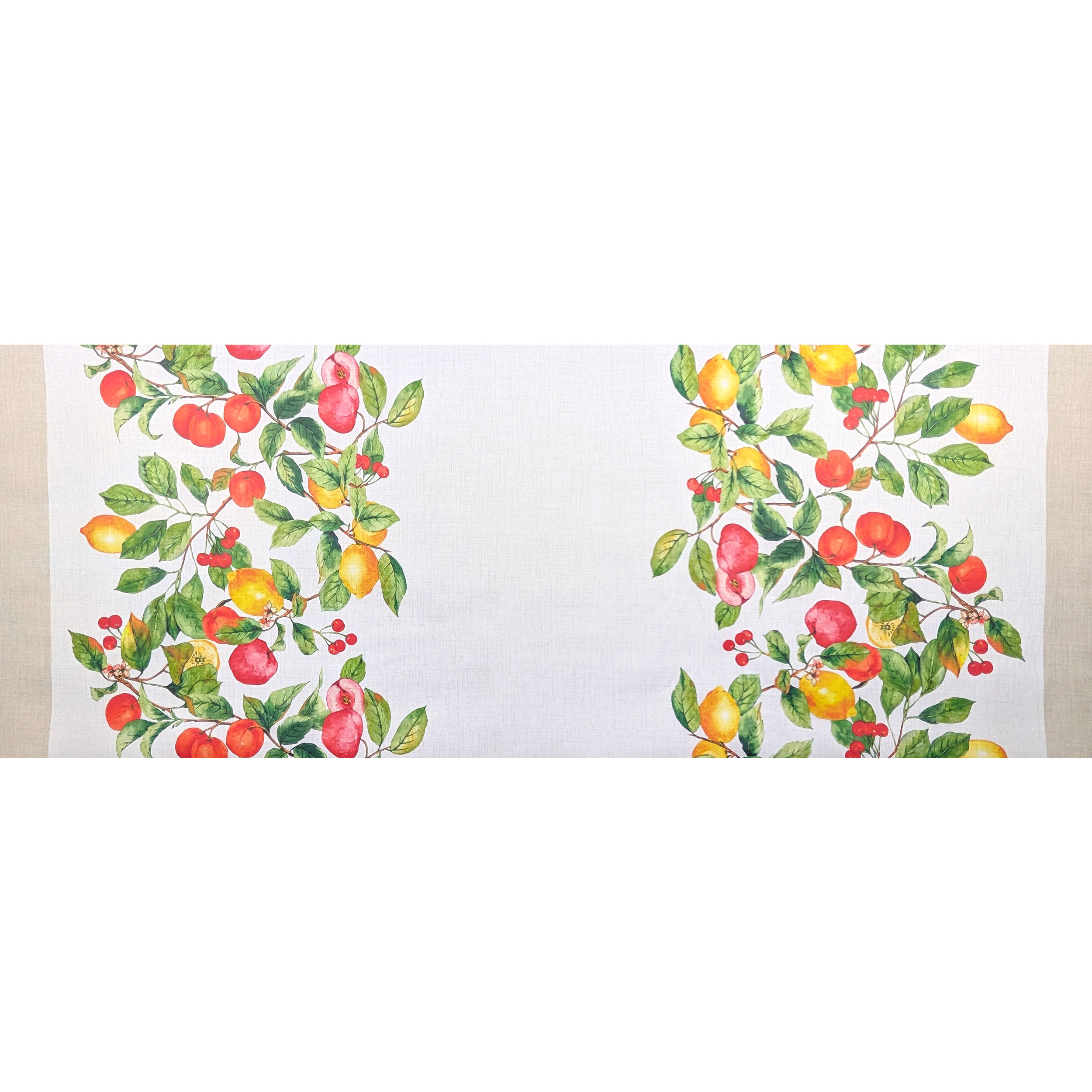 Fabric for Resin Tablecloth with Beige and Citrus Edges Image