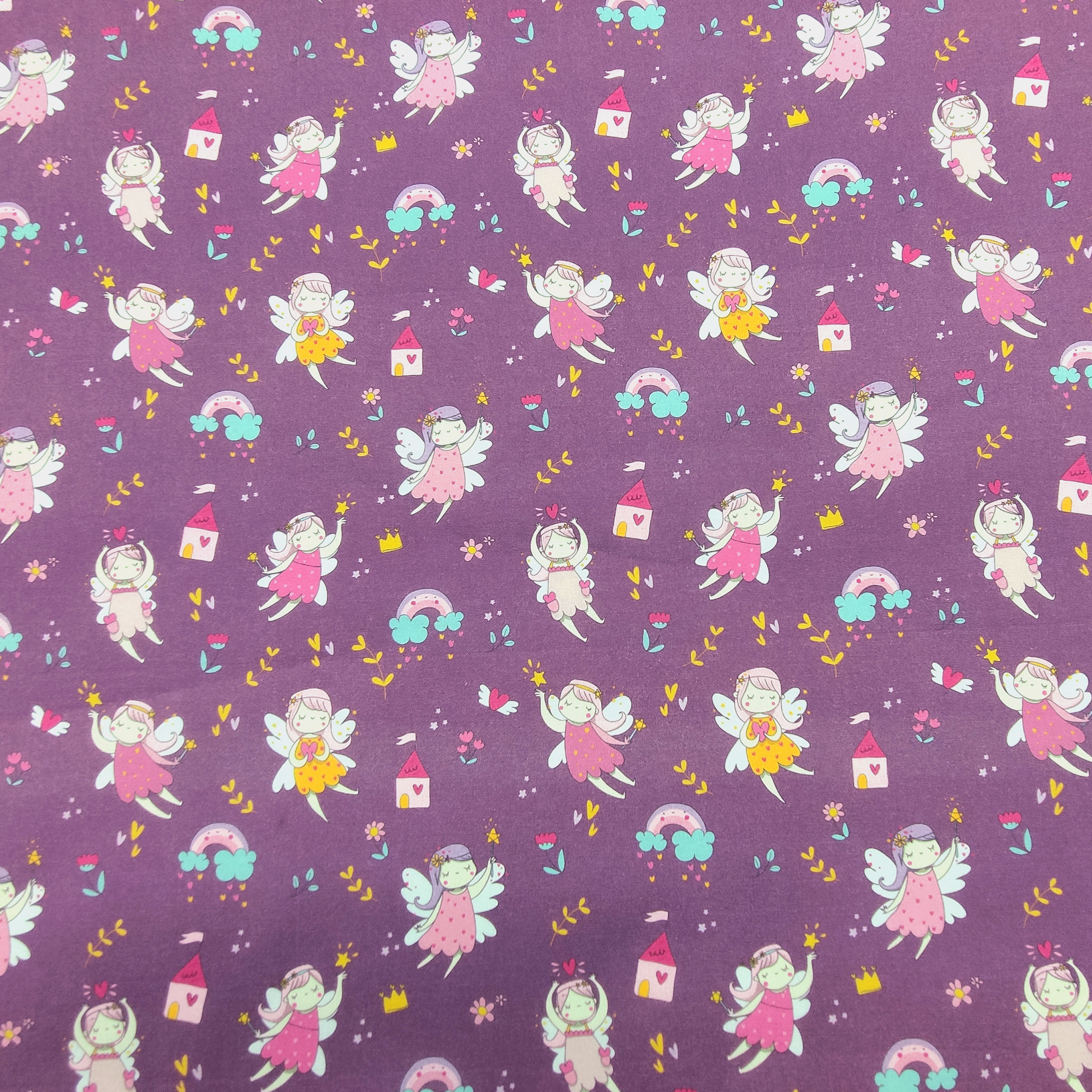 Coton Little Fairies Fond lilas - Panini Fabrics