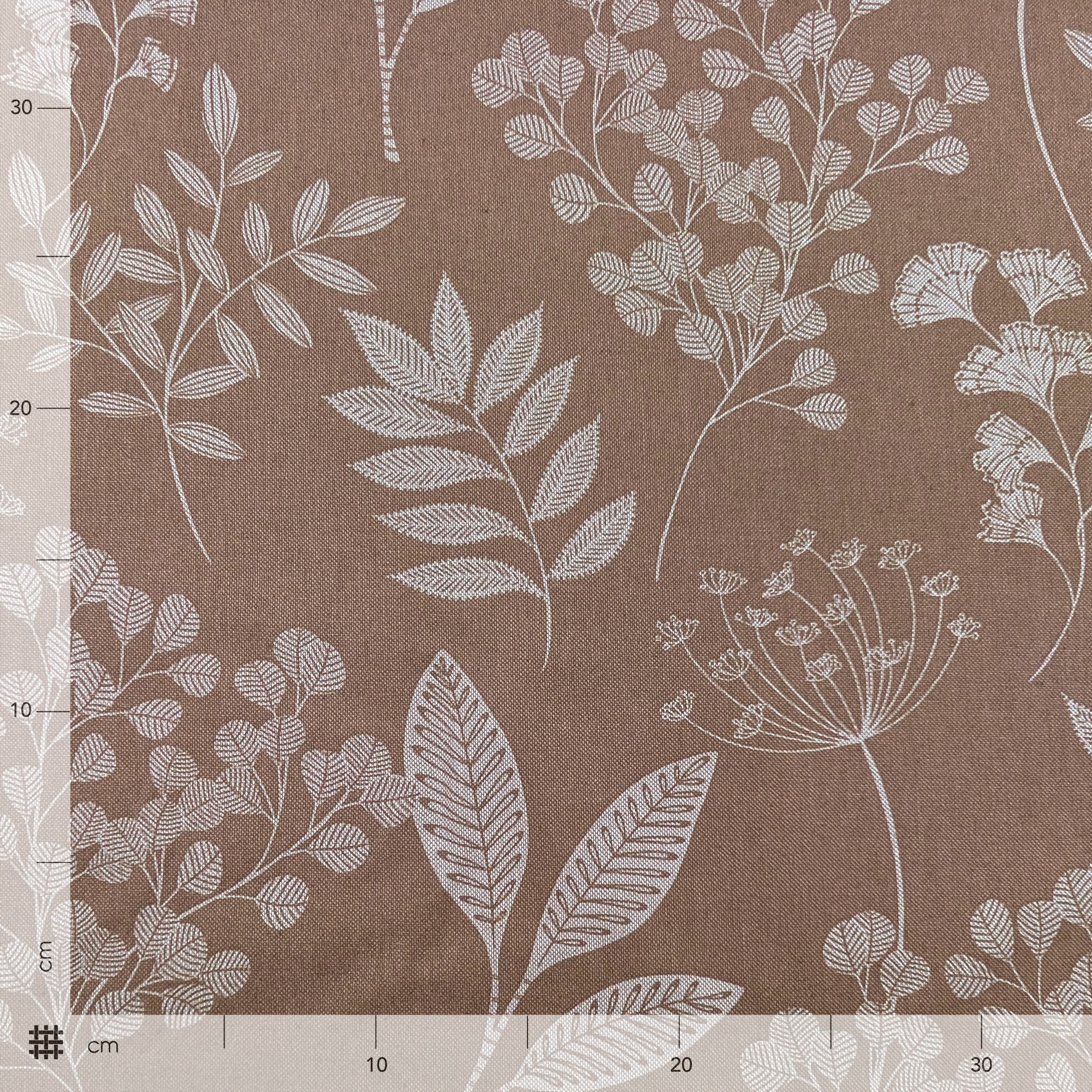 Panama Fabric Delicate Flowers in White Image