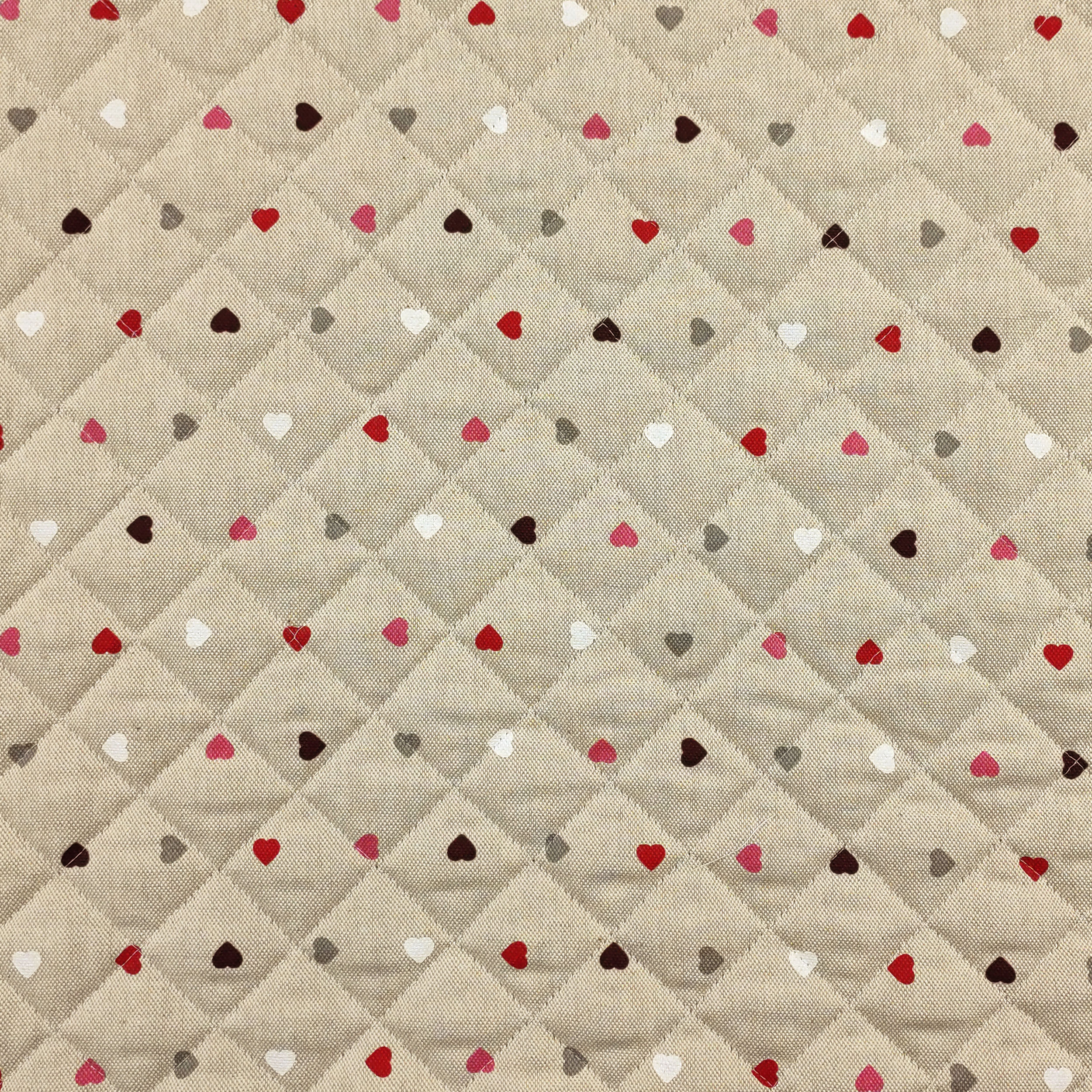 Cuoricini Toni Red and Pink Quilted Fabric