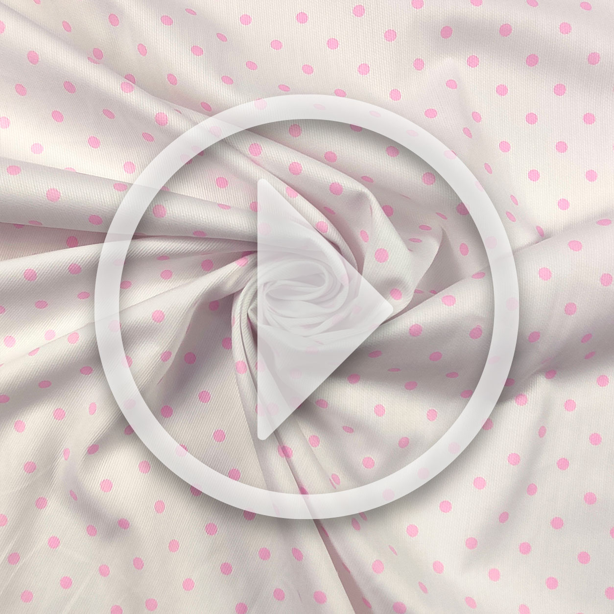 Cotton Piquet Fabric with Pink Polka Dots Image