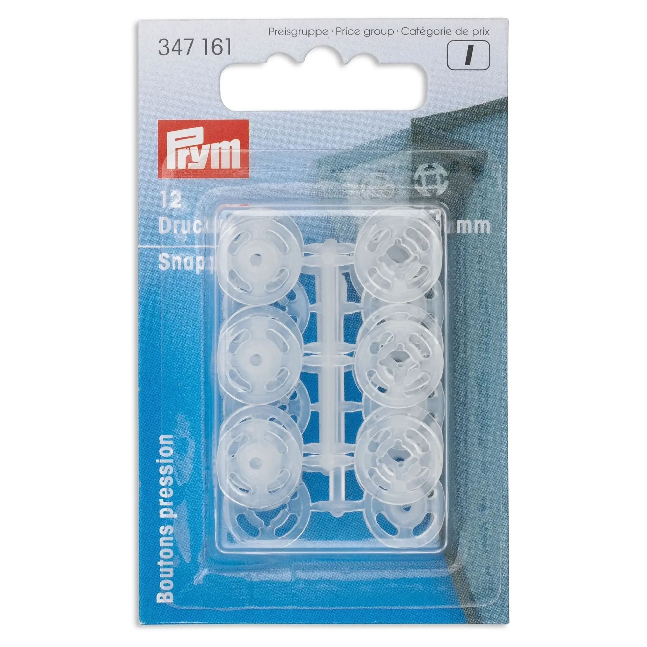 Boutons automatiques ronds en plastique Prym 13 mm