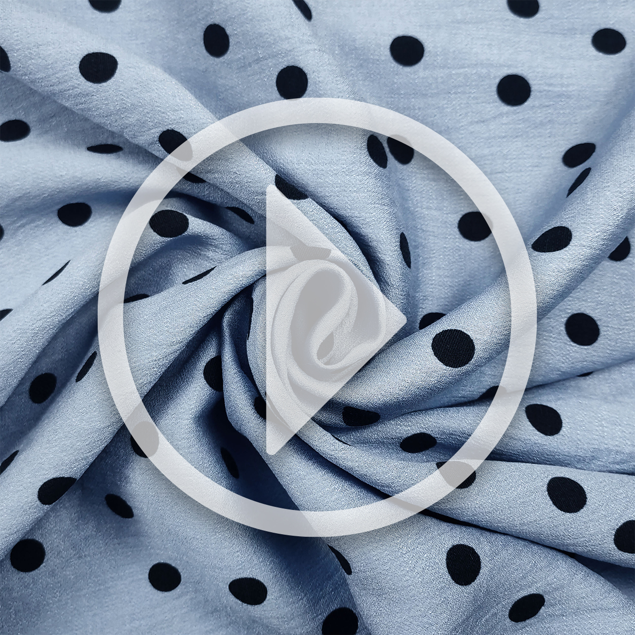Dressmaking Viscose Crepe Polka Dot - Sky Blue  Image