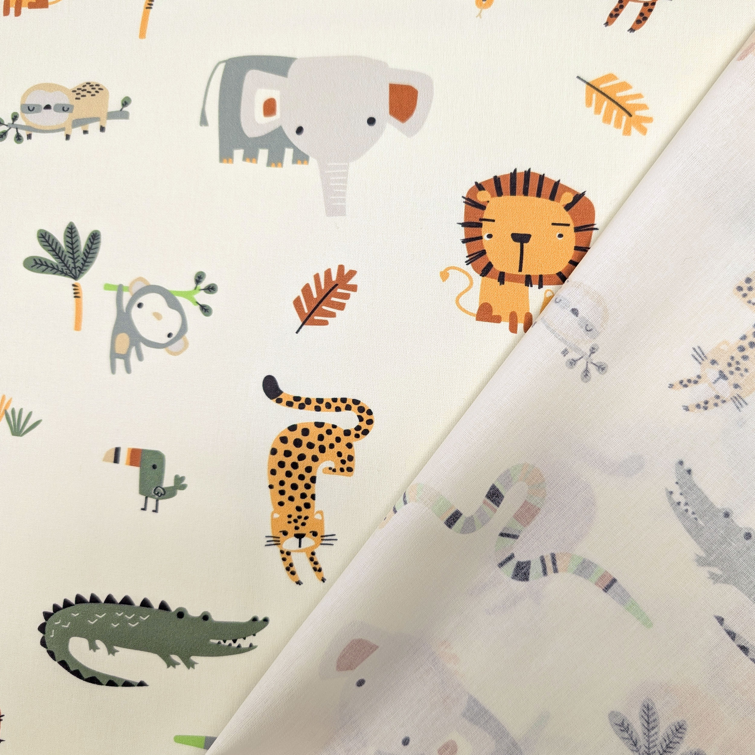 Cotton Poplin Savannah Animals Image