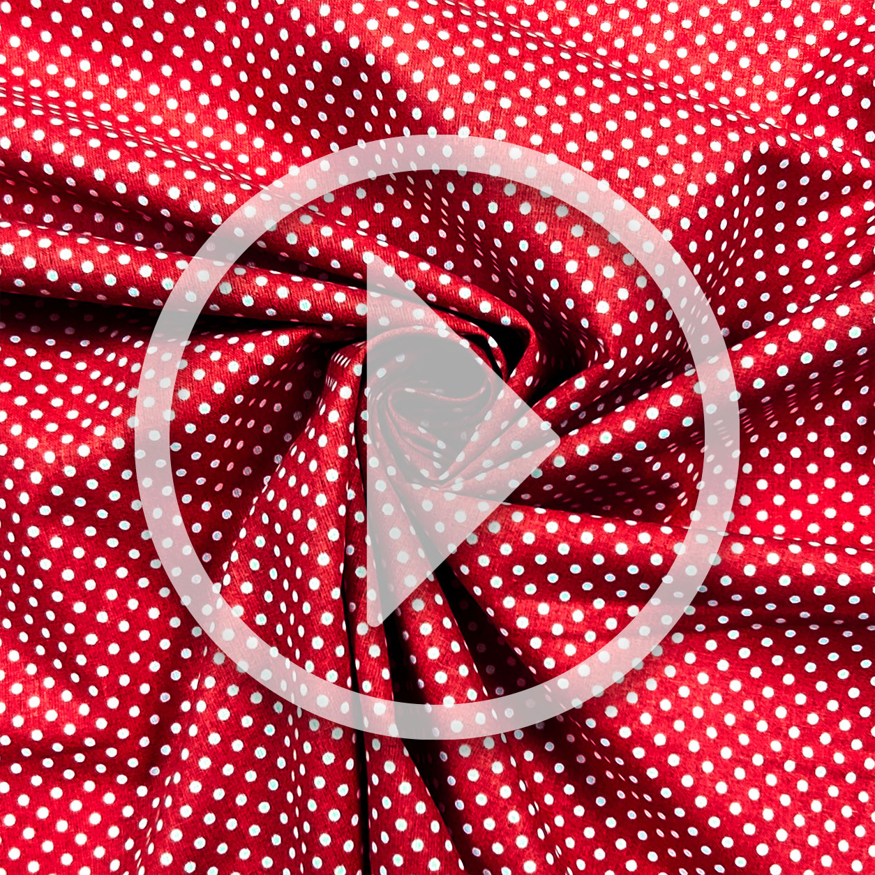 Red Cotton Fabric White Polka Dots Image
