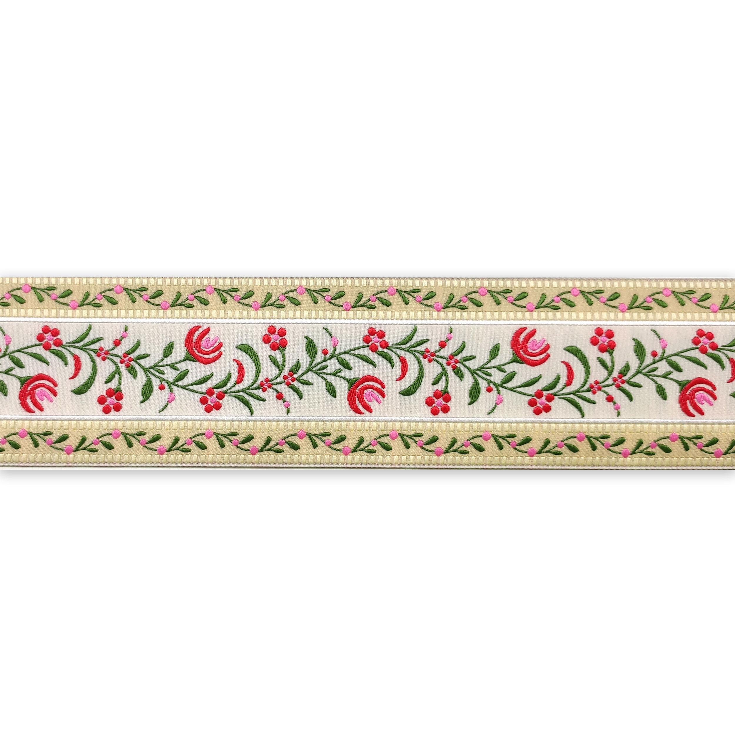 Prym Flower Patterned Trimmings Rouge