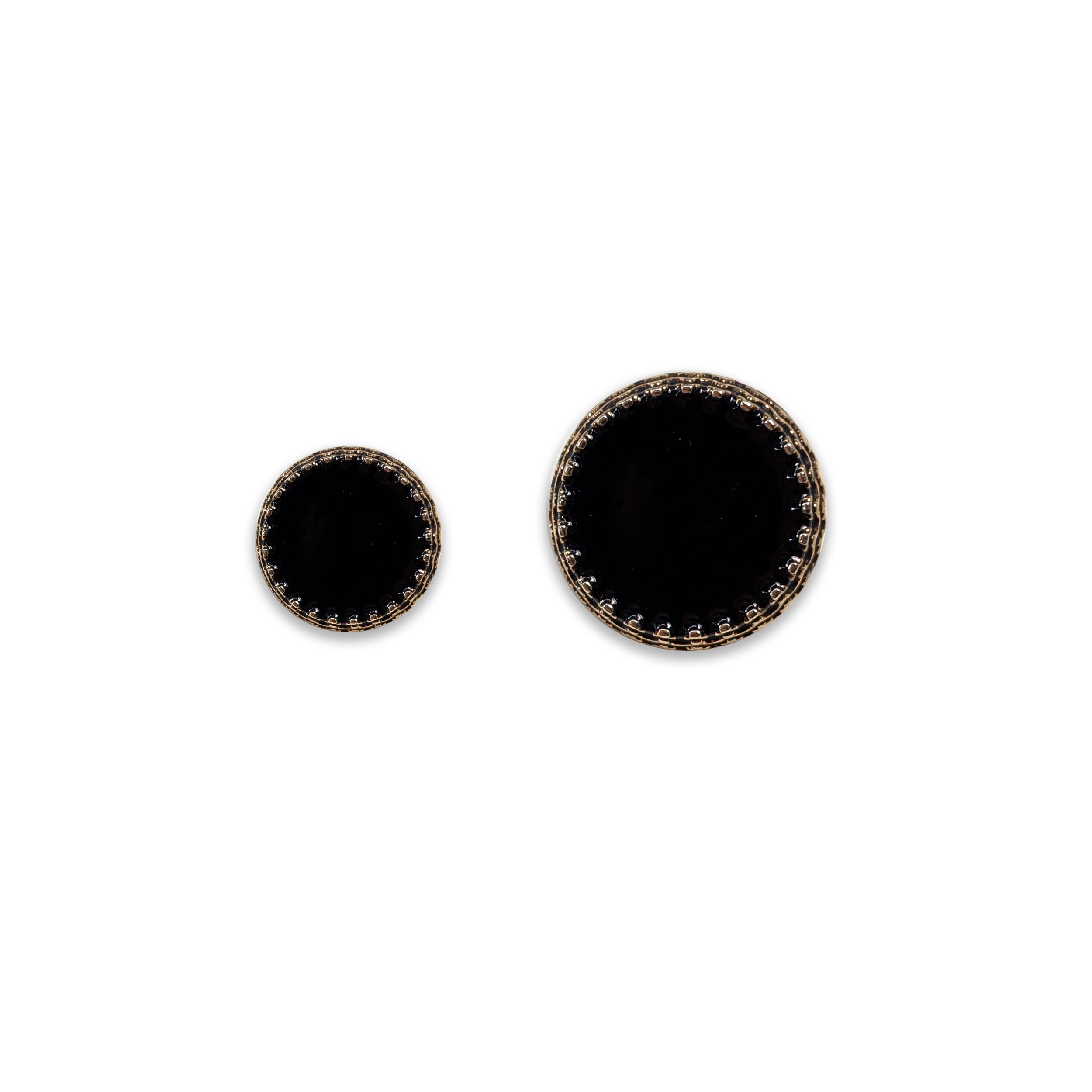 Black Button with Gold Crown Image