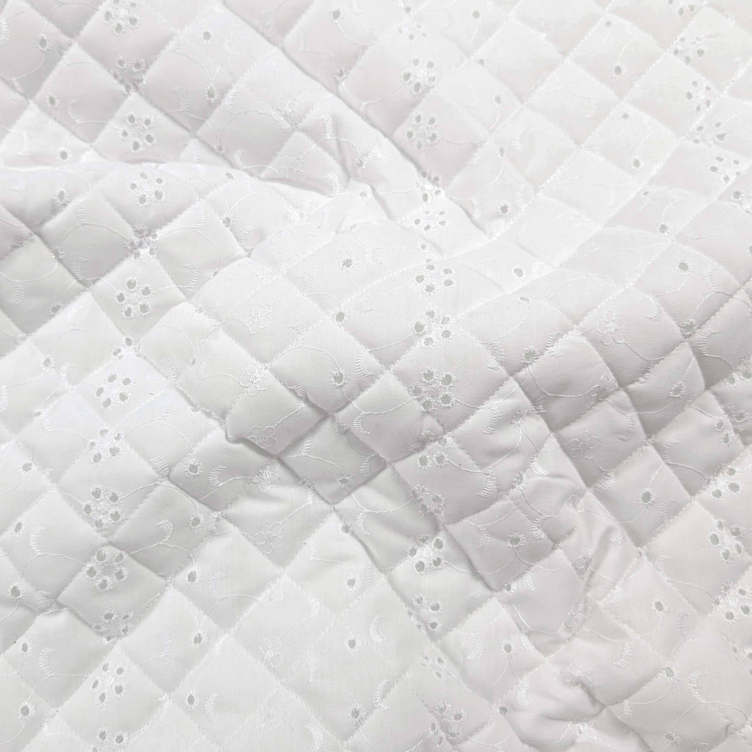 Fabric Quilt Sangallo White Retro Ovatta Image