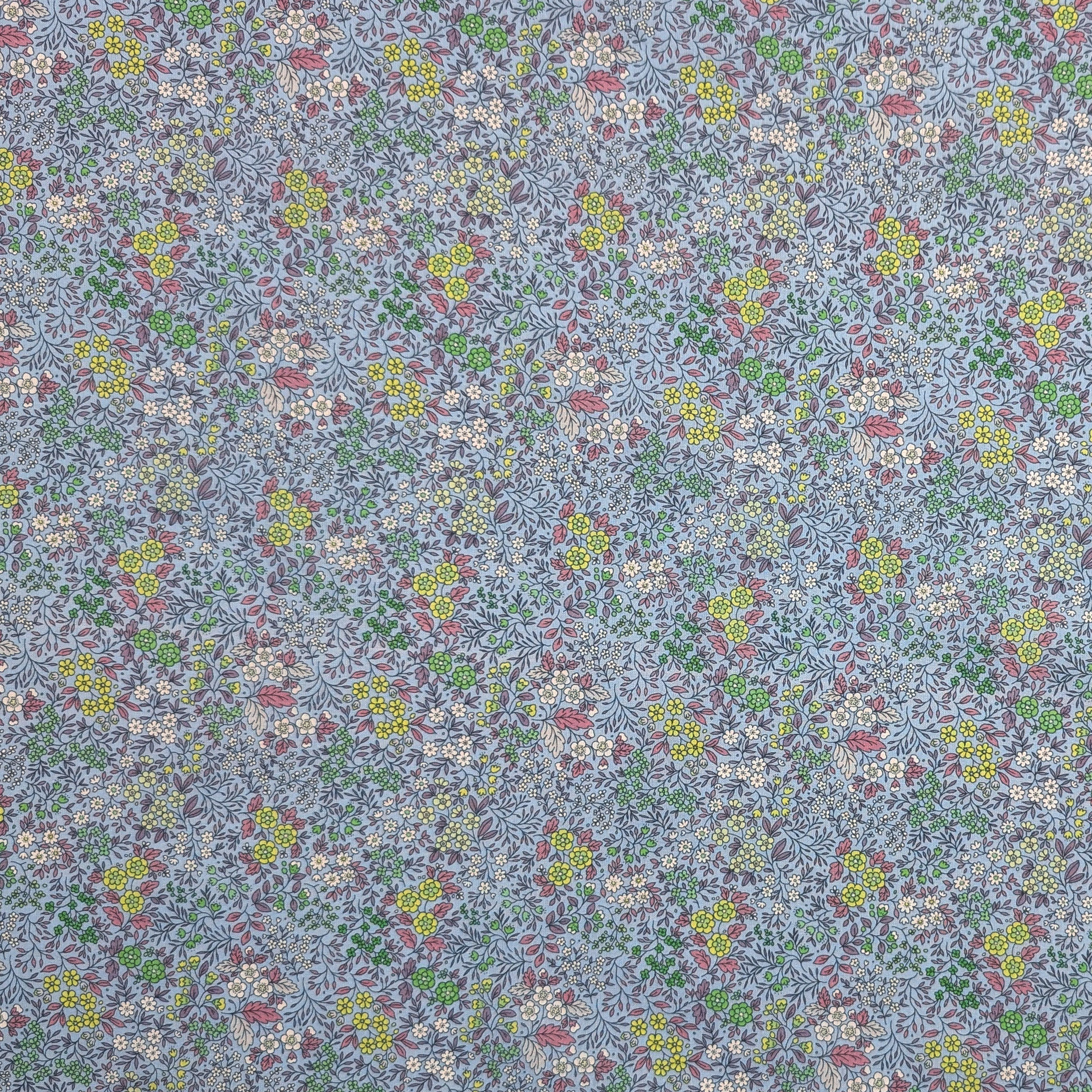 Percale Cotton with Yellow and Green Flowers Image