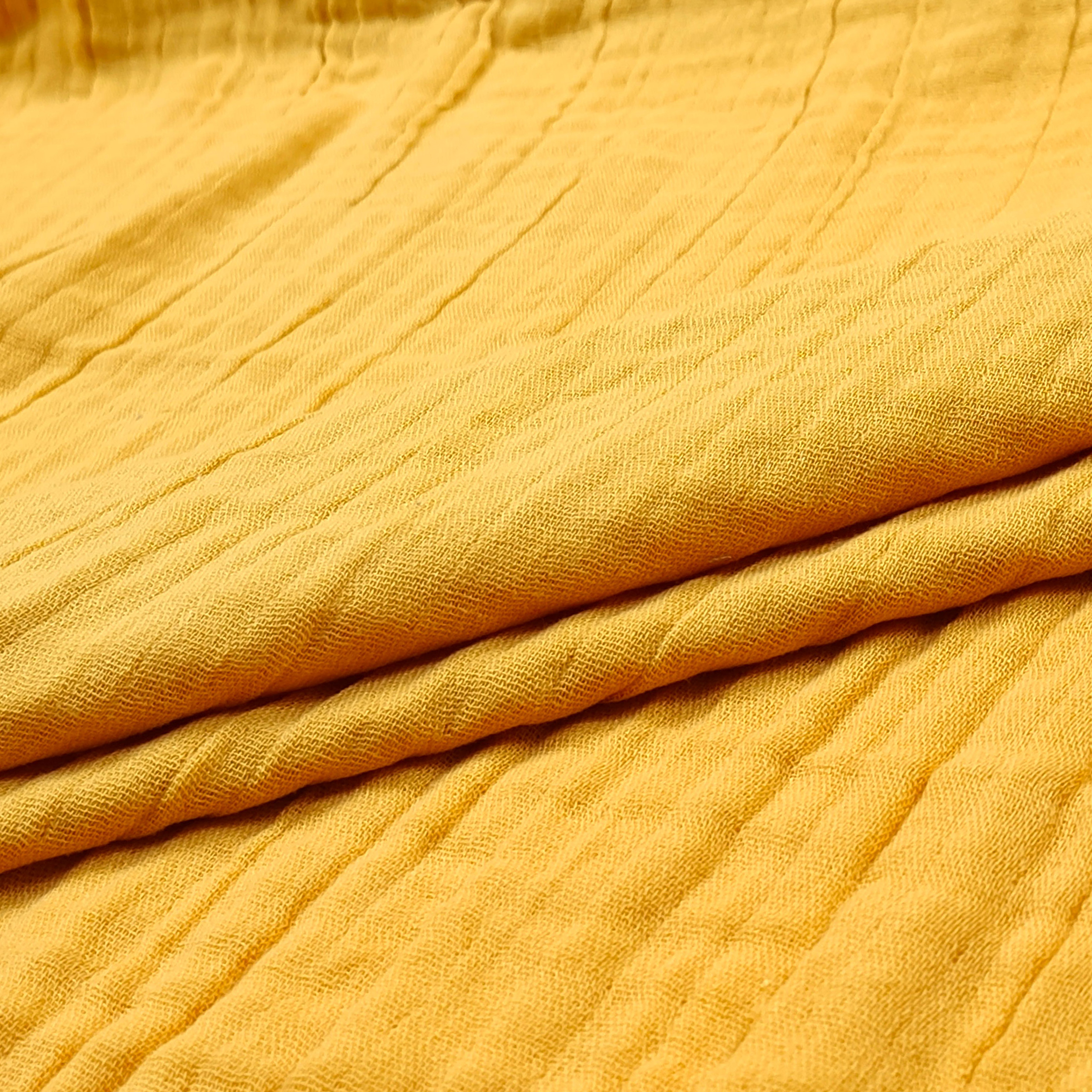 Yellow Triple Gauze Cotton Muslin 