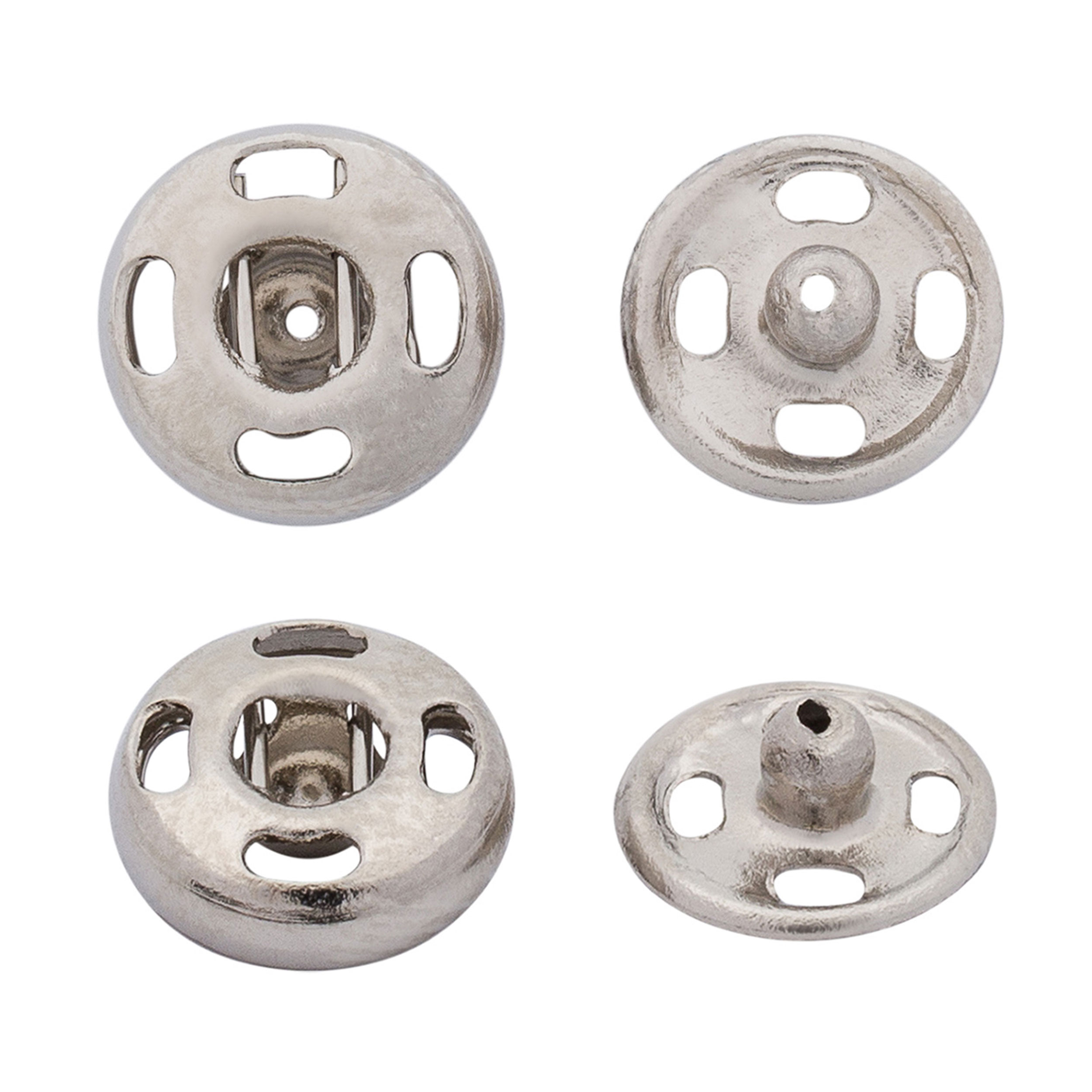 Boutons automatiques Pony 18 mm en argent