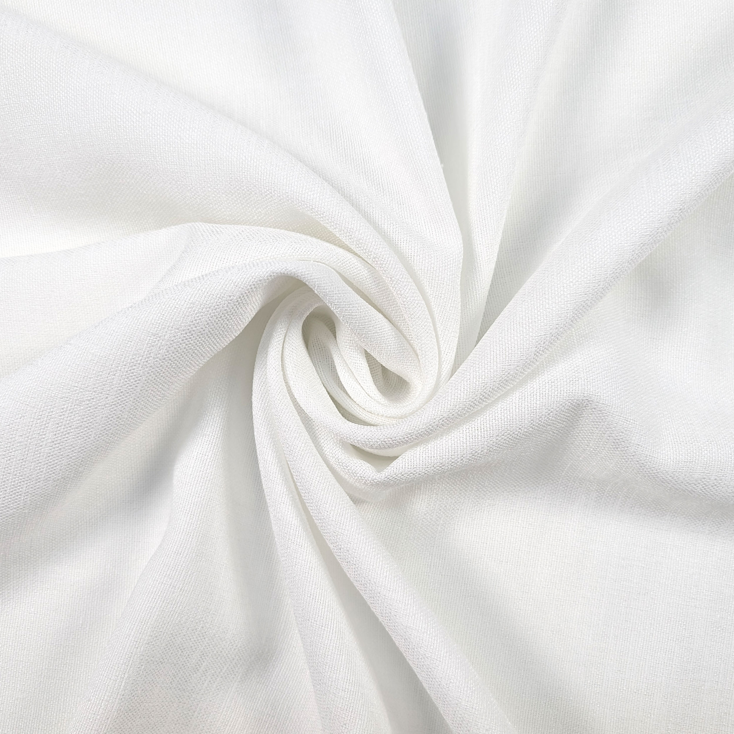 Faux Linen Curtain Fabric White Image