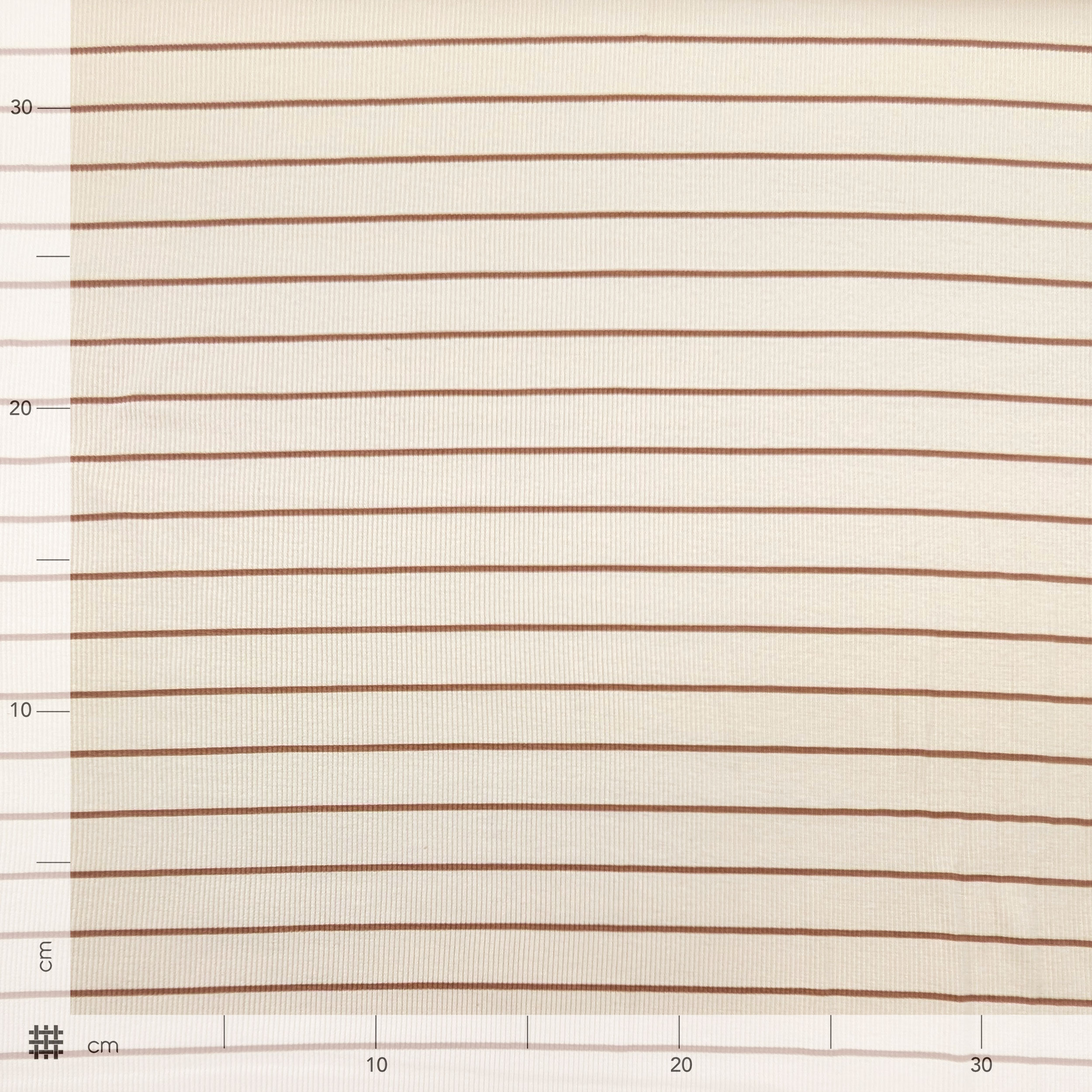 Ribbed Knitted Sweater Brown Stripes Image