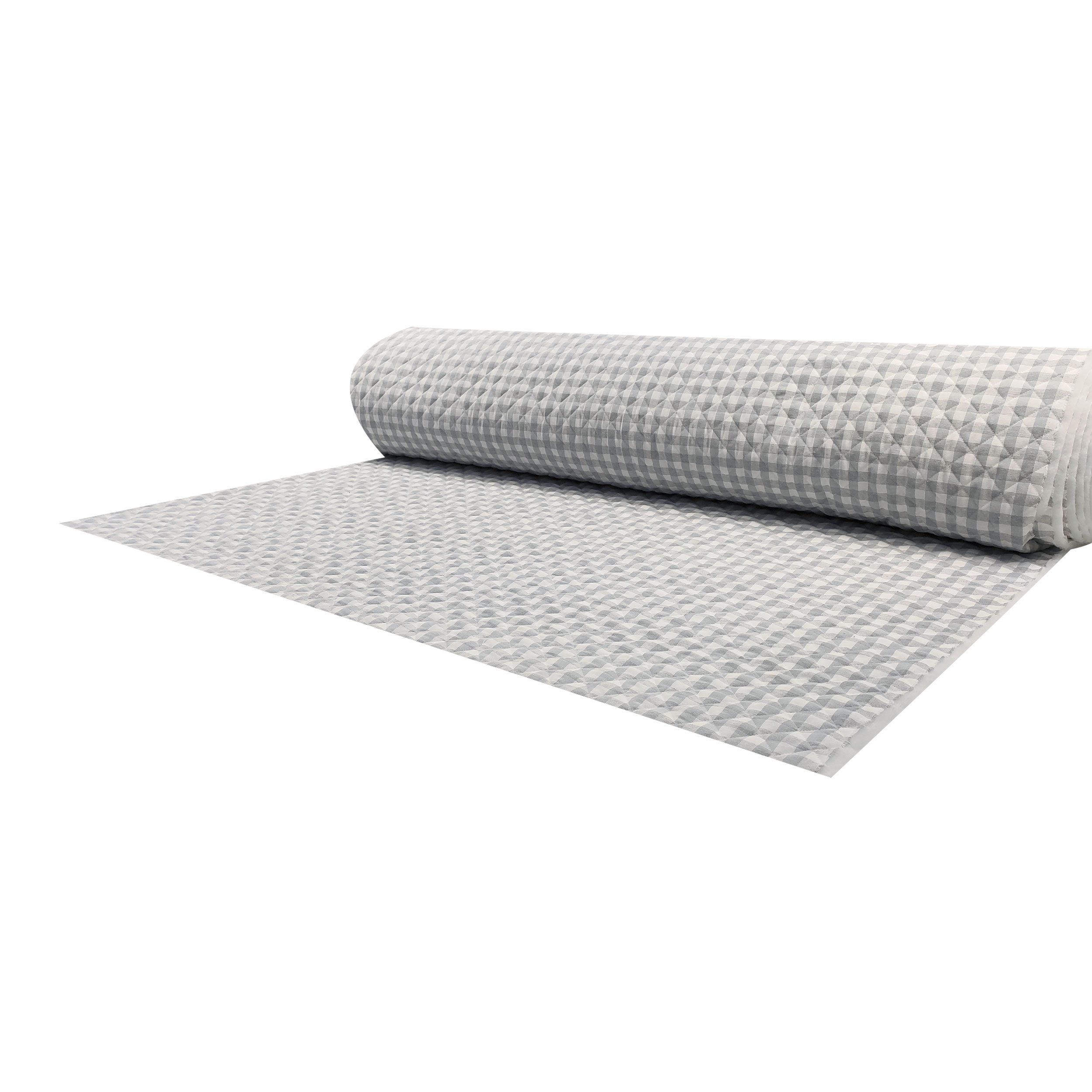 Light Grey Quilted Check Fabric